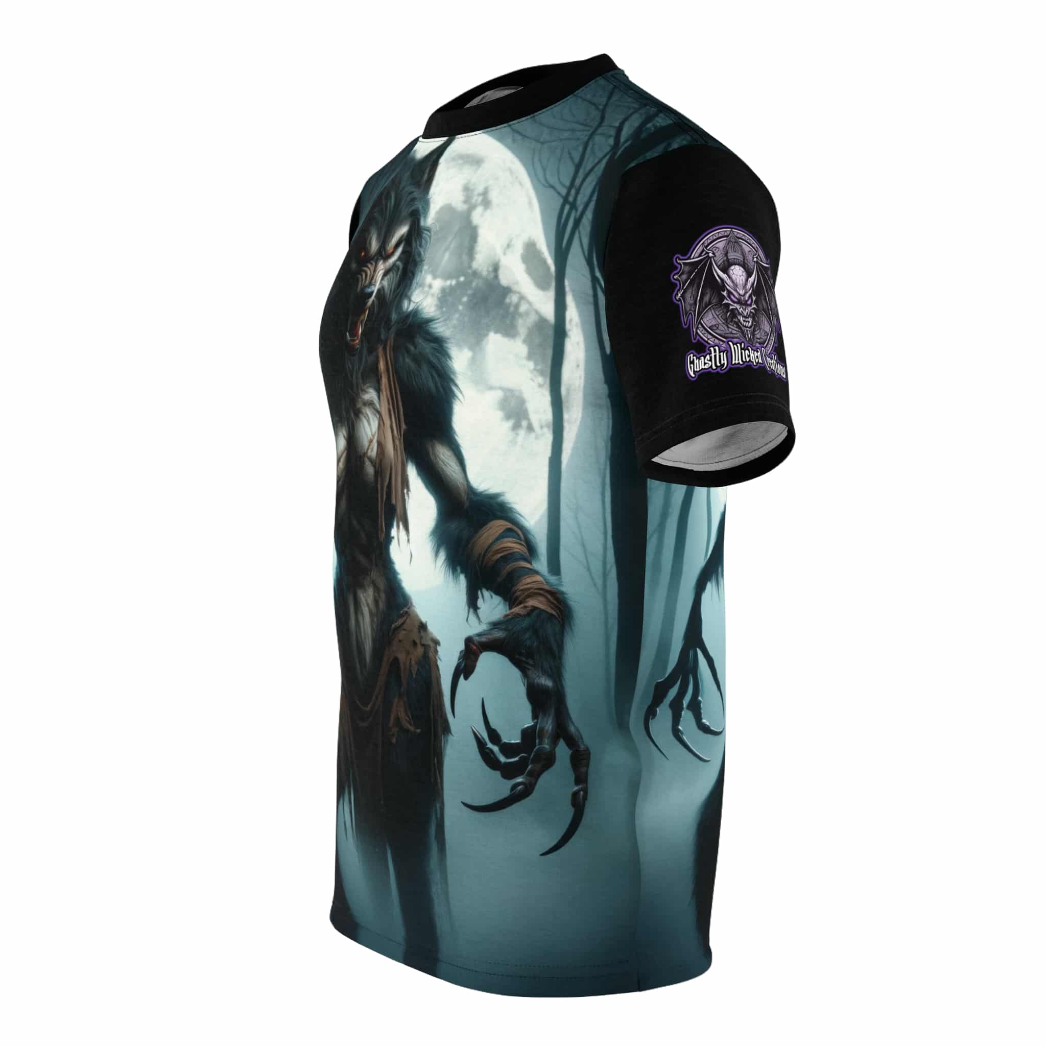 She-Werewolf Full Moon #ML-D-WW01 Unisex Cut & Sew Tee (AOP) - Image 3