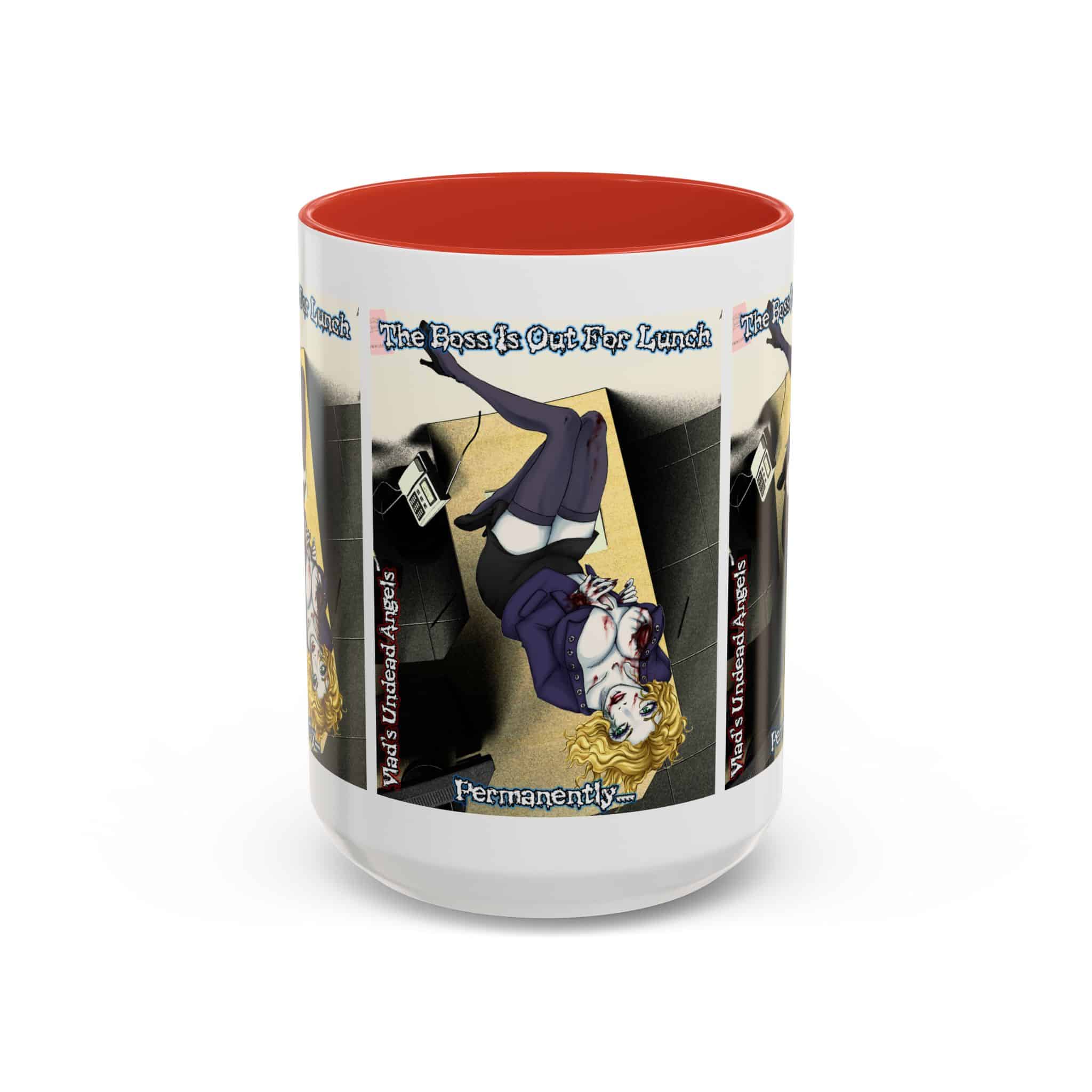 Jennifer Undead Angel Zombie Secretary – Classic Art w/Text Accent Coffee Mug (11, 15oz) - Image 33