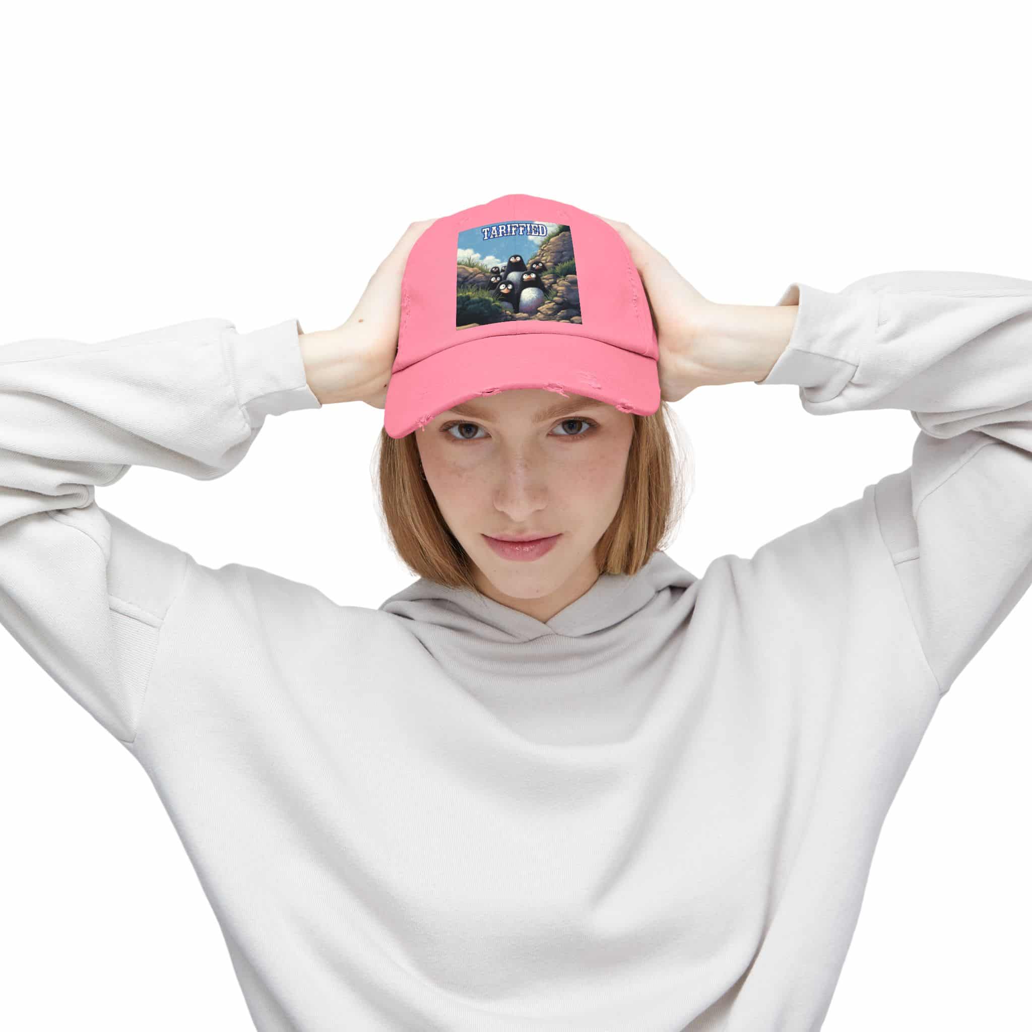Tariffied Logo Distressed Cap - Tariff Fear Is Real - Image 49