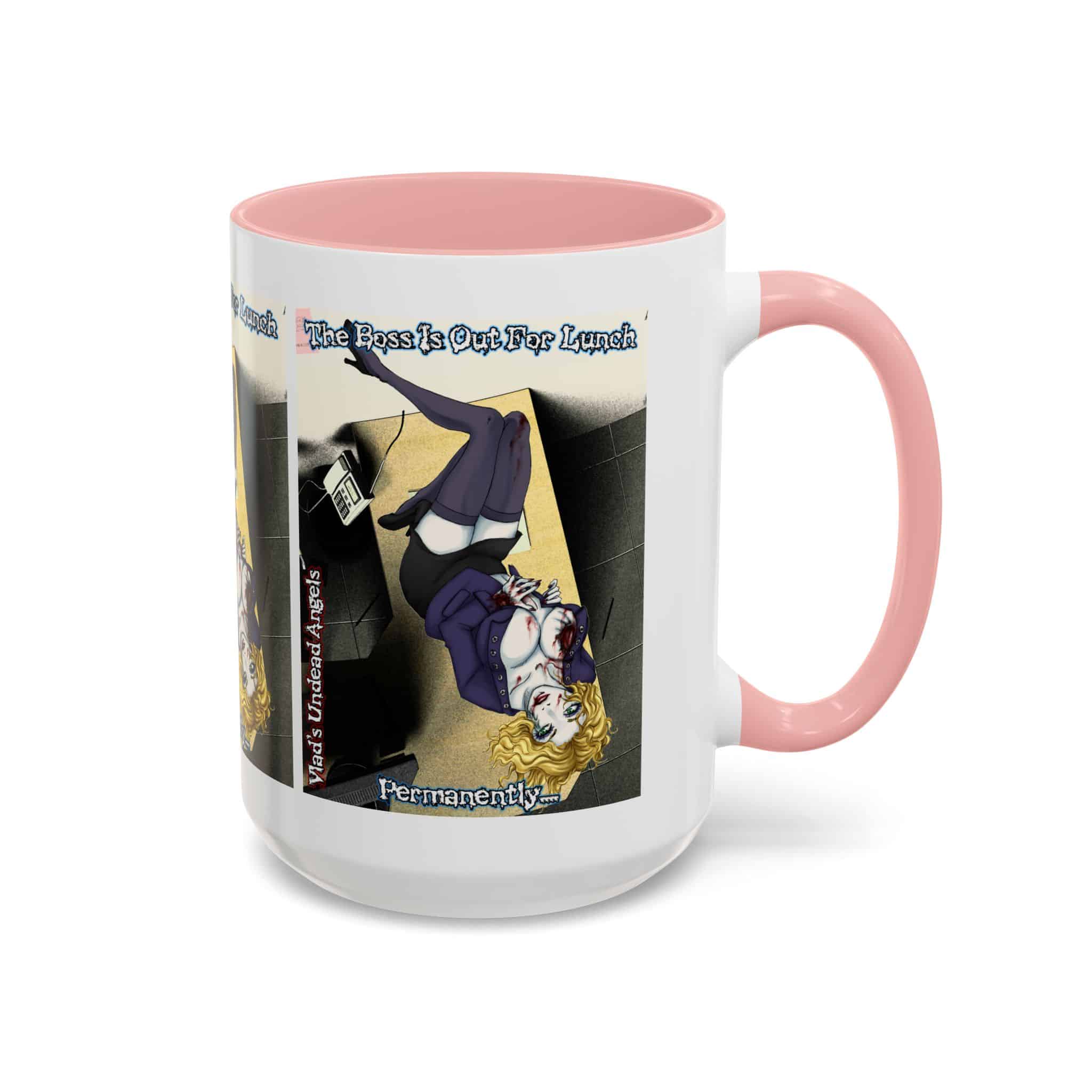 Jennifer Undead Angel Zombie Secretary – Classic Art w/Text Accent Coffee Mug (11, 15oz) - Image 30