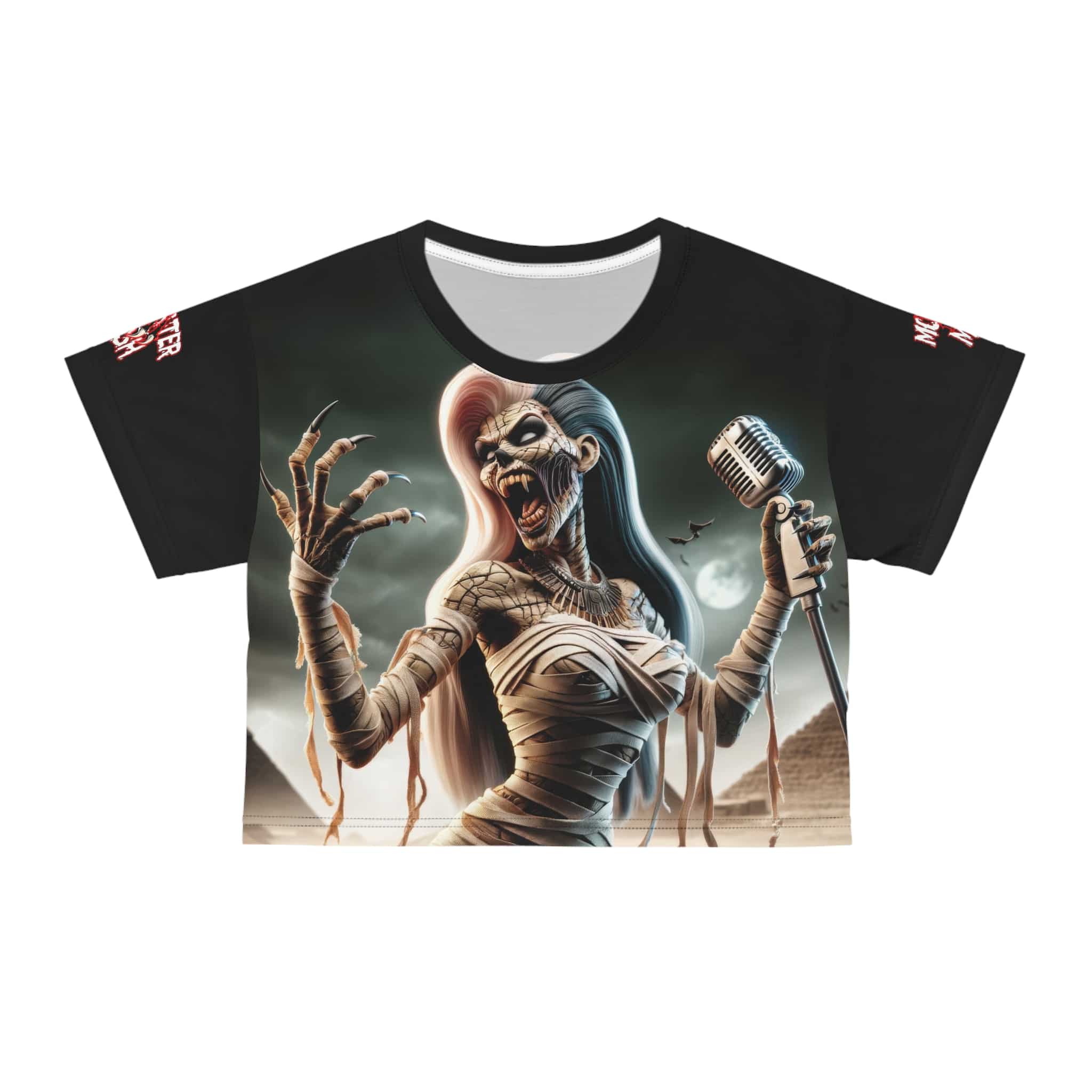 Monster Mosh 2024 Tour Mummy Goddess Singer #MM-D-MG03 Crop Tee (AOP) - Image 2