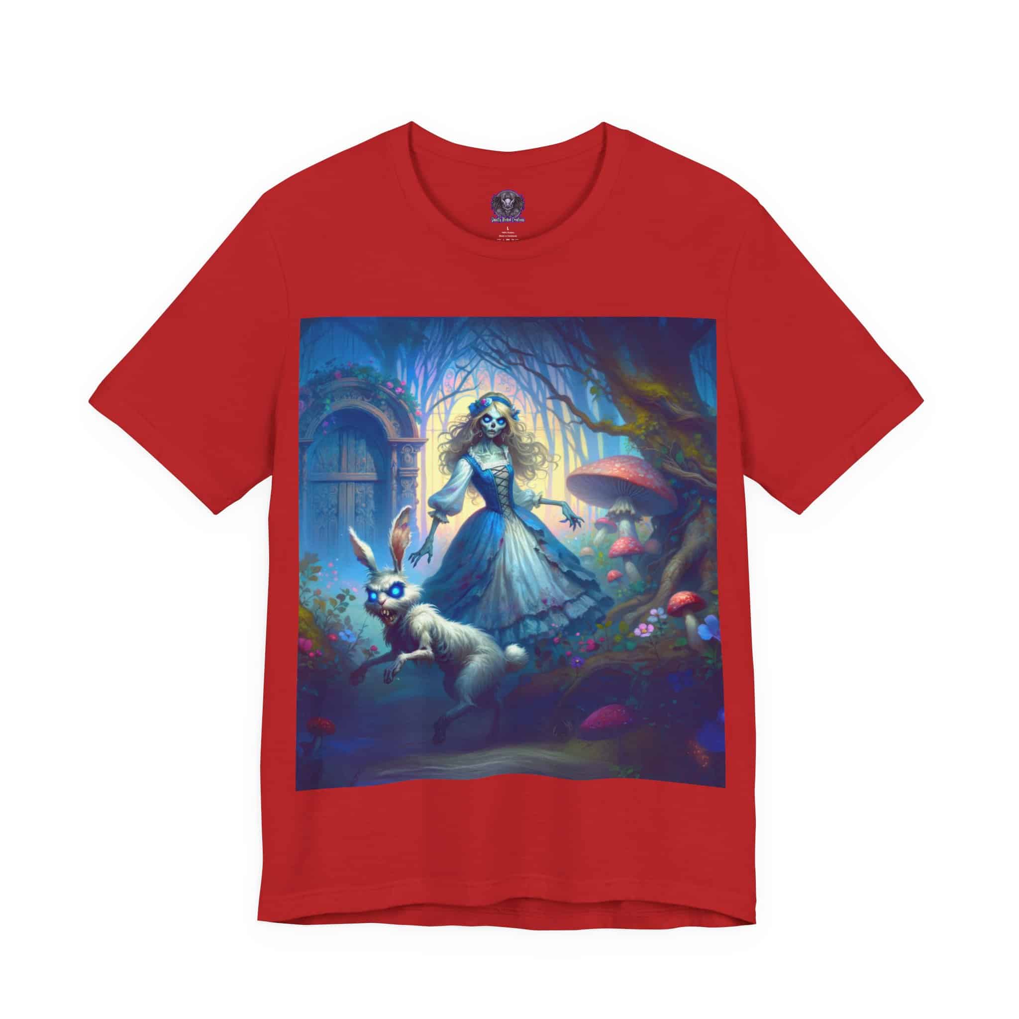 Undead Alice & White Rabbit Zombie #WT-D-A04 Unisex Jersey Short Sleeve Tee - Image 33