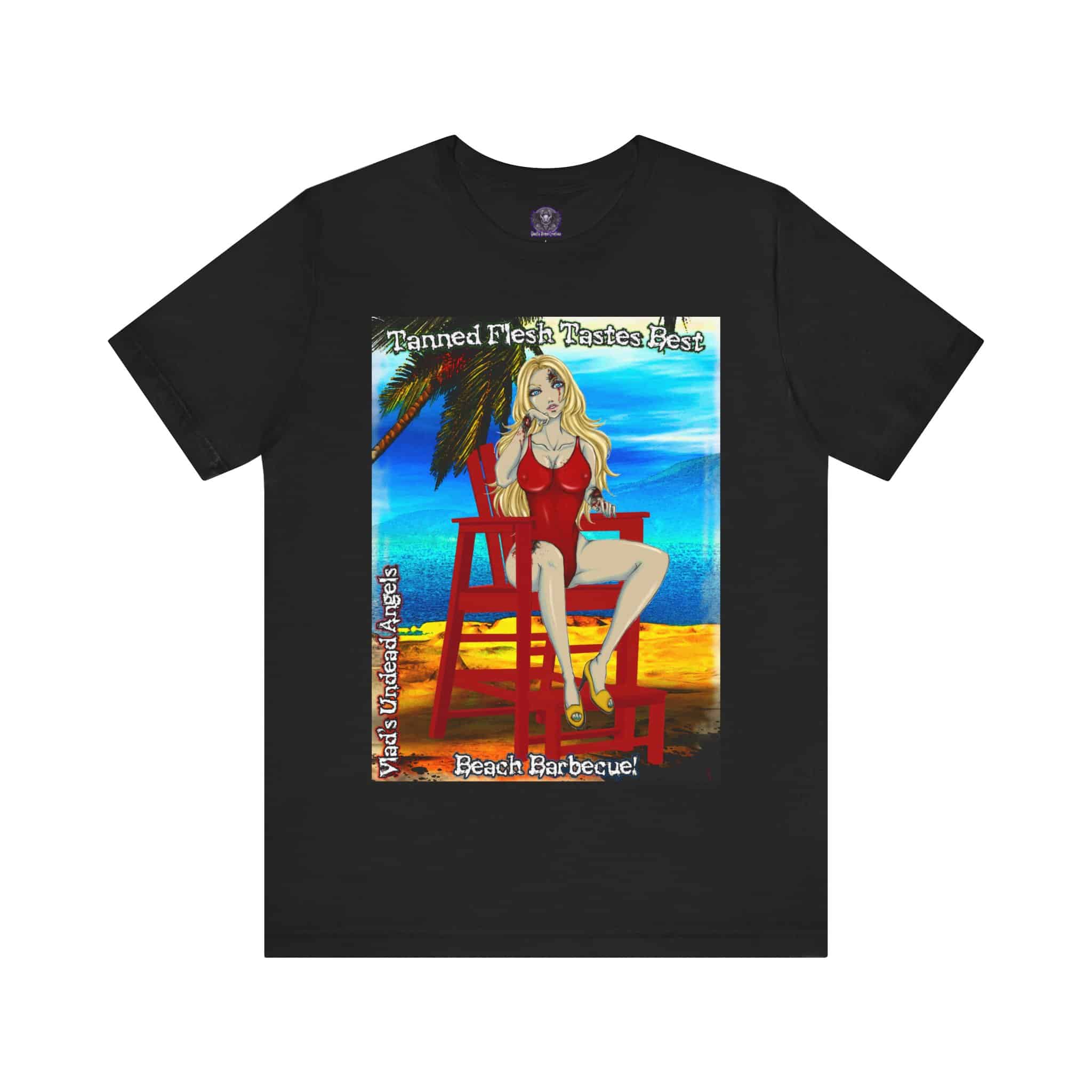 Shay Undead Angel Zombie Lifeguard - Classic Art w/Text F1 Unisex Jersey Short Sleeve Tee - Image 2