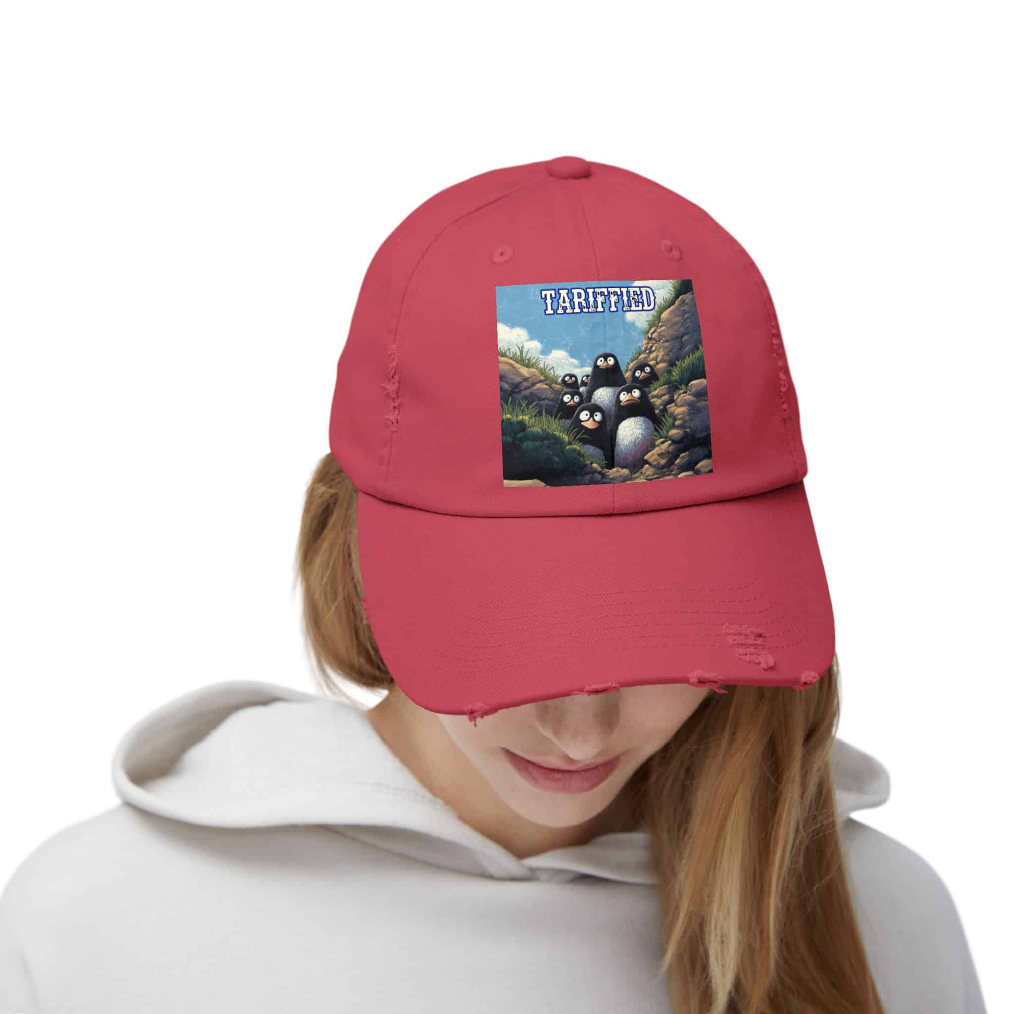 Tariffied Logo Distressed Cap - Tariff Fear Is Real - Image 53