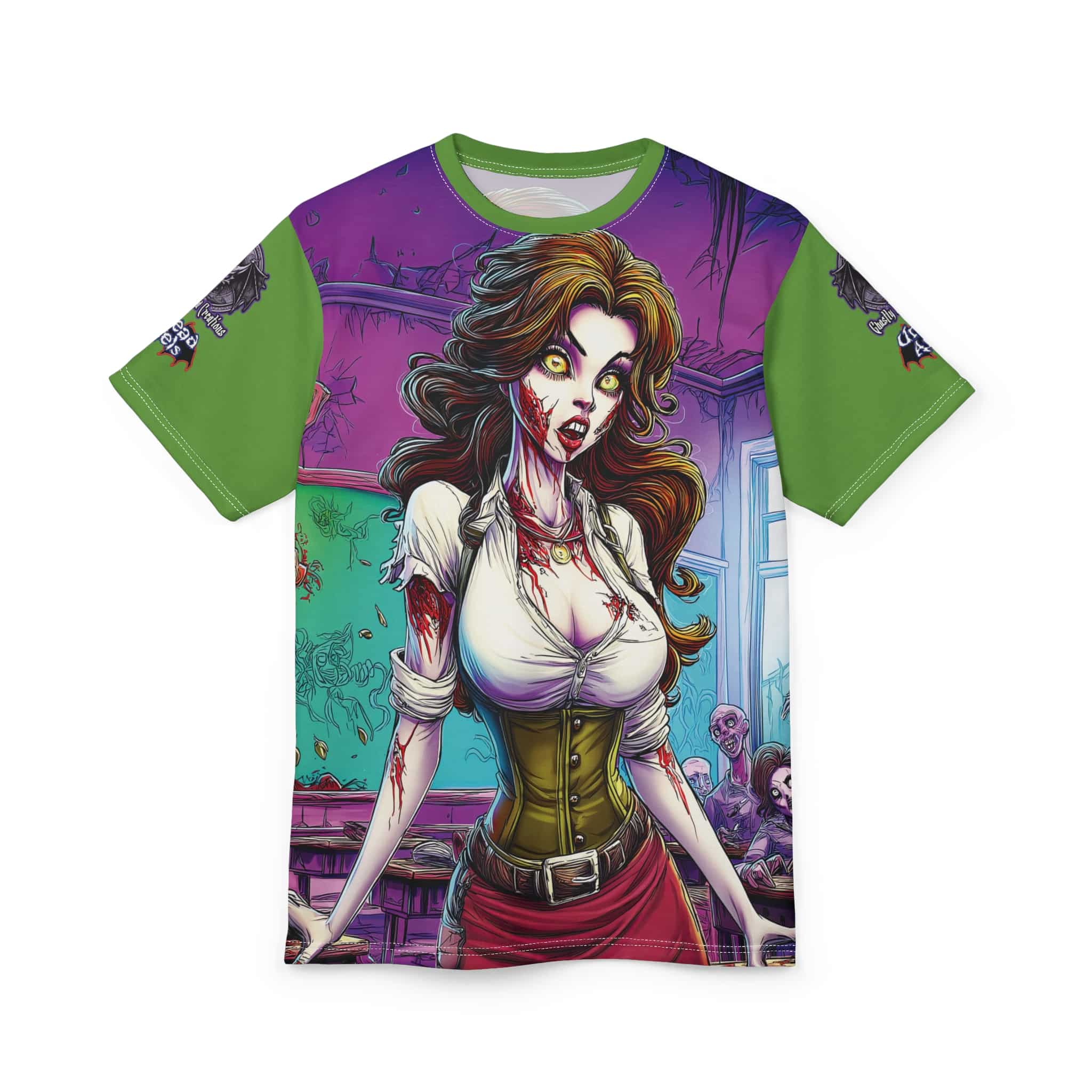 Undead Angels Teacher Charlotte Classic Reborn Style Unisex Cut & Sew Tee (AOP) - Image 22