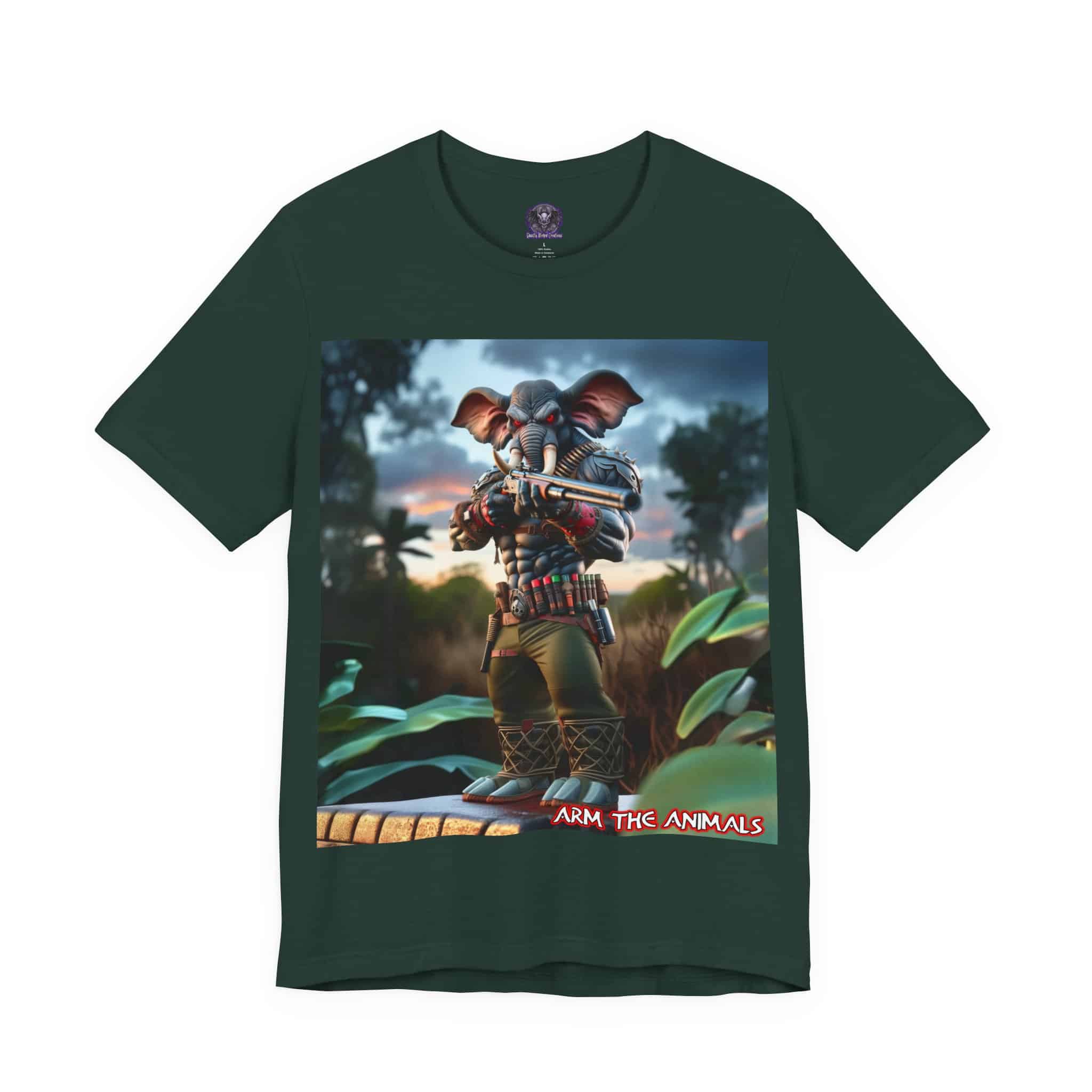 Arm The Animals: Bounty Hunter Elephant #AA-D-El002 Unisex Jersey Short Sleeve Tee - Image 51