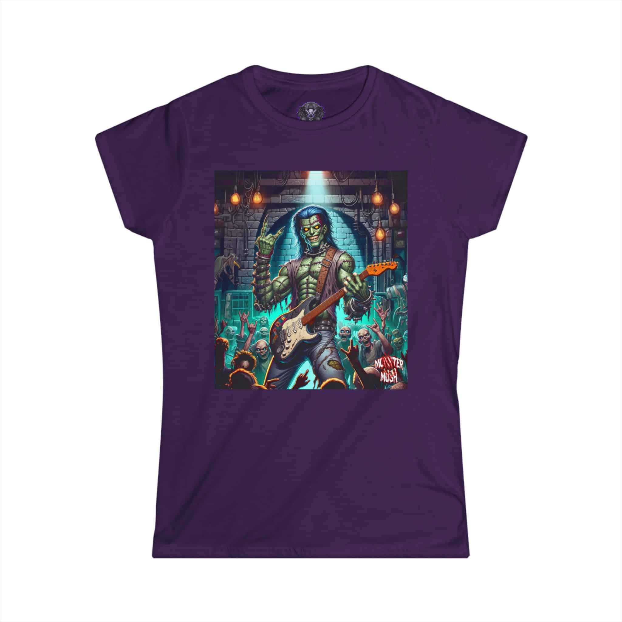 Monster Mosh 2024 Tour Frankie On Guitar MM-D002 Women's Softstyle Tee - Image 34