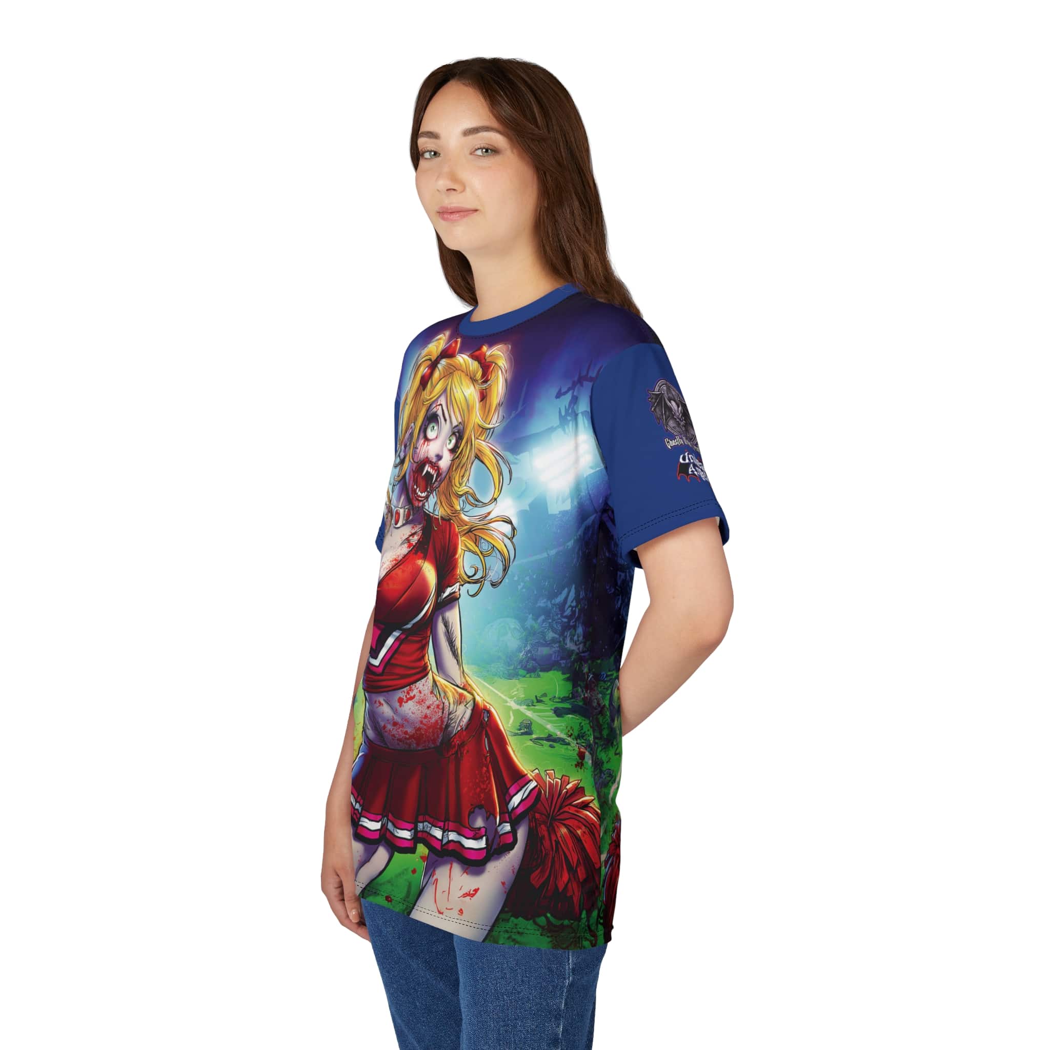 Undead Angels Zombie Cheerleader Buffy Classic Reborn Style IV Unisex Cut & Sew Tee (AOP) - Image 18