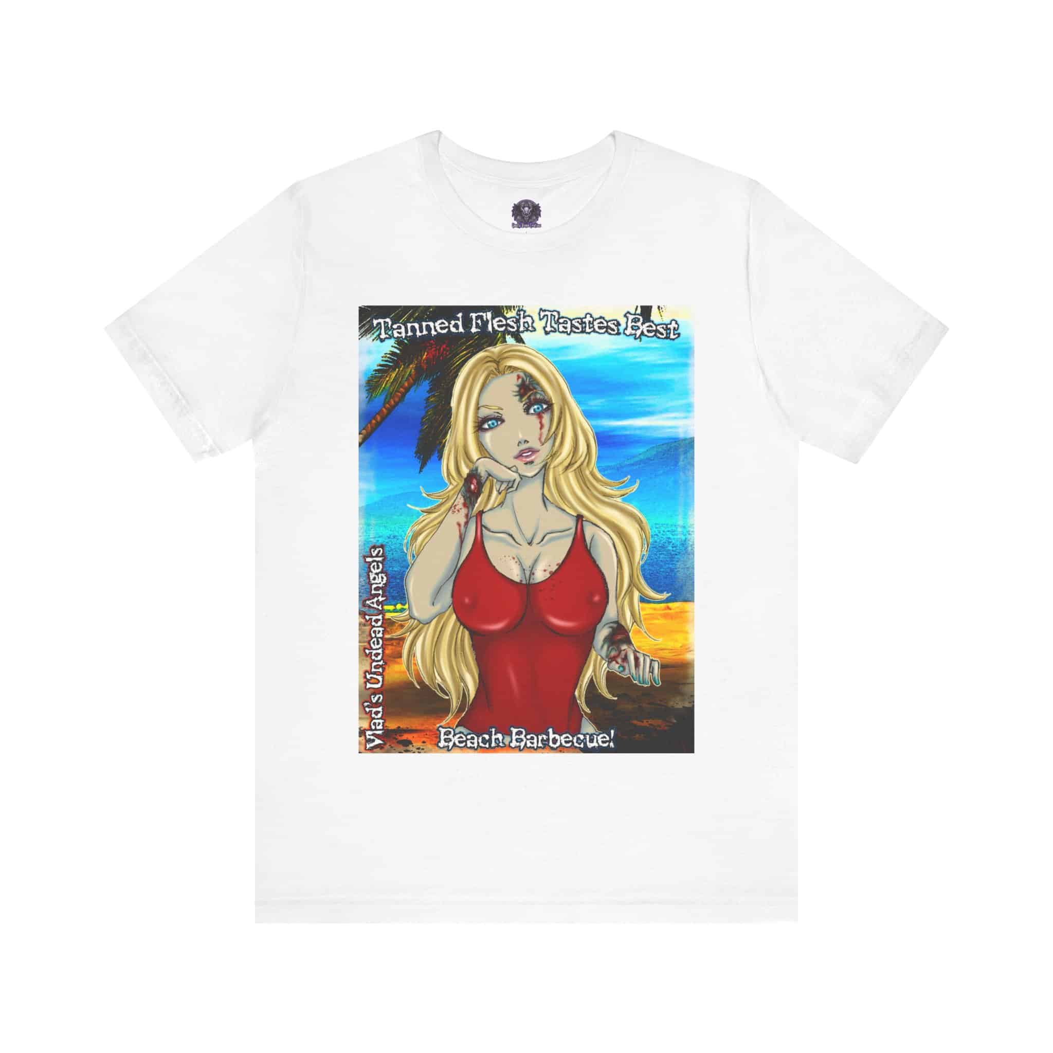 Shay Undead Angel Zombie Lifeguard - Classic Art w/Text C1 Unisex Jersey Short Sleeve Tee - Image 15
