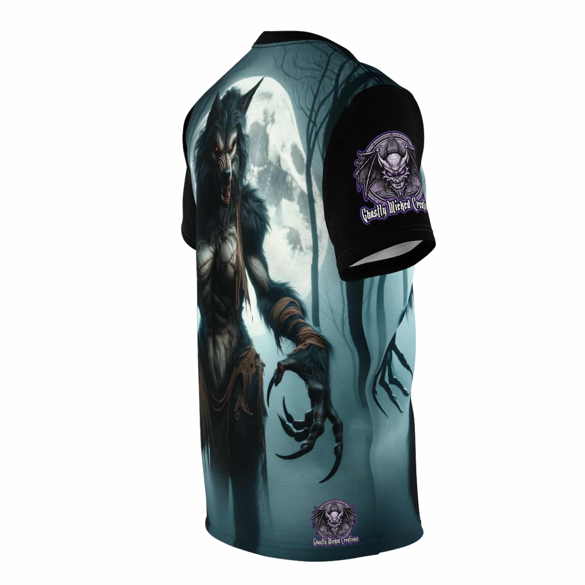 She-Werewolf Full Moon #ML-D-WW01 Unisex Cut & Sew Tee (AOP) - Image 4