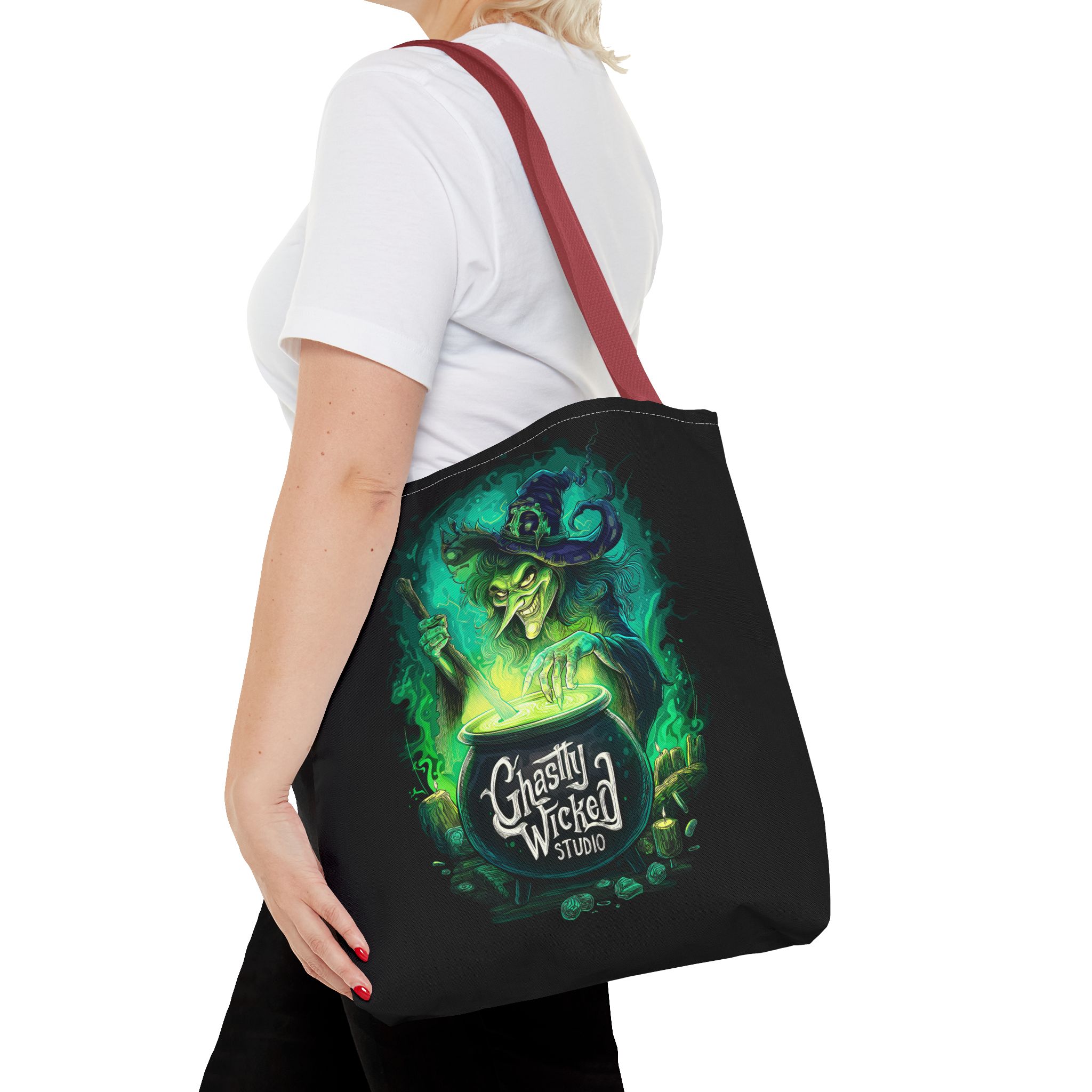 Ghastly Wicked Cauldron Witch Tote Bag (AOP) - Image 24