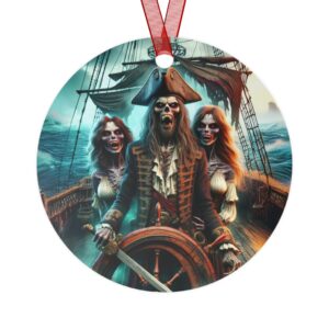 Skeletal Pirate Captain & Zombie Wenches #ML-D-UP006 Metal Ornaments