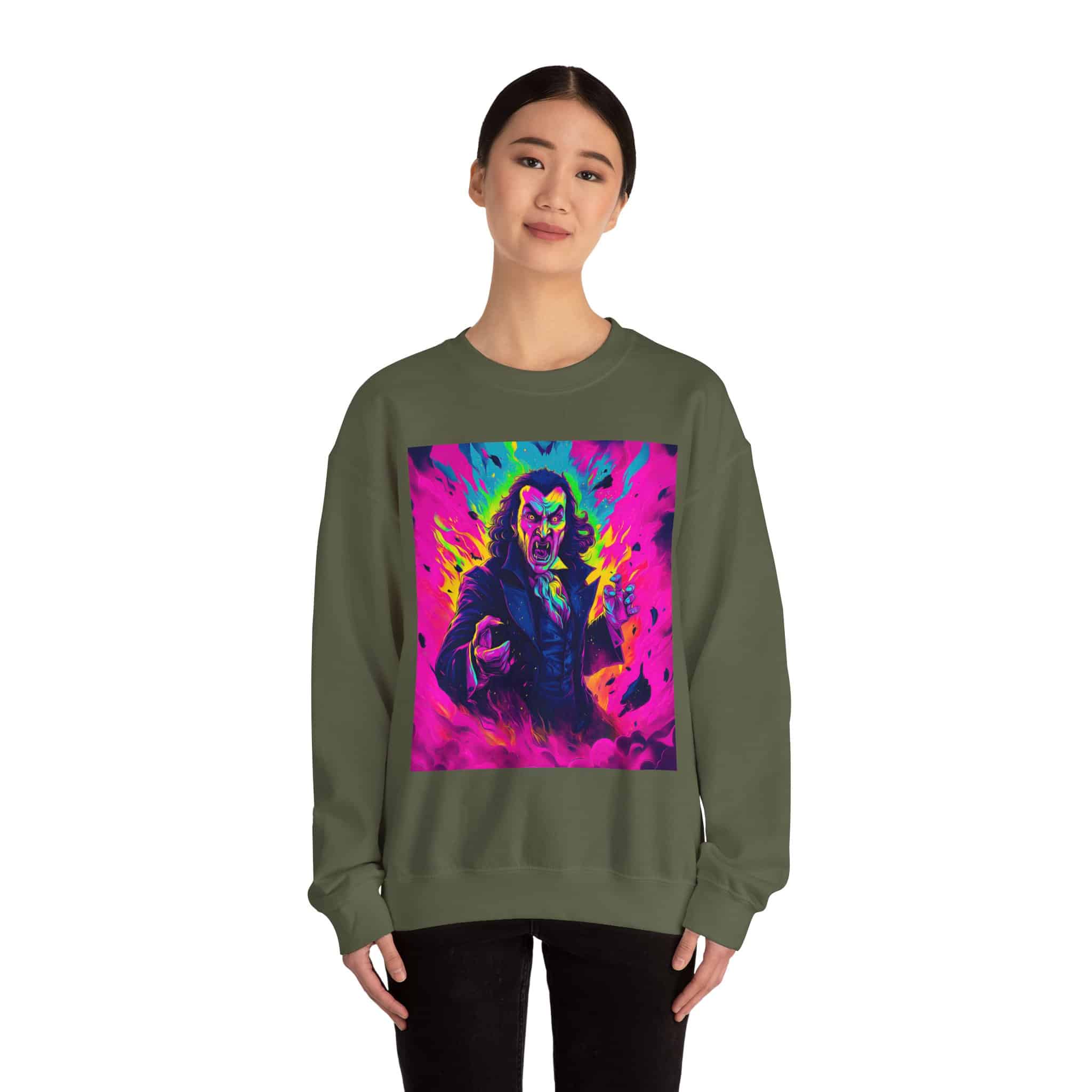 Dracula II Pop 60’s Art Style Unisex Heavy Blend™ Crewneck Sweatshirt - Image 20