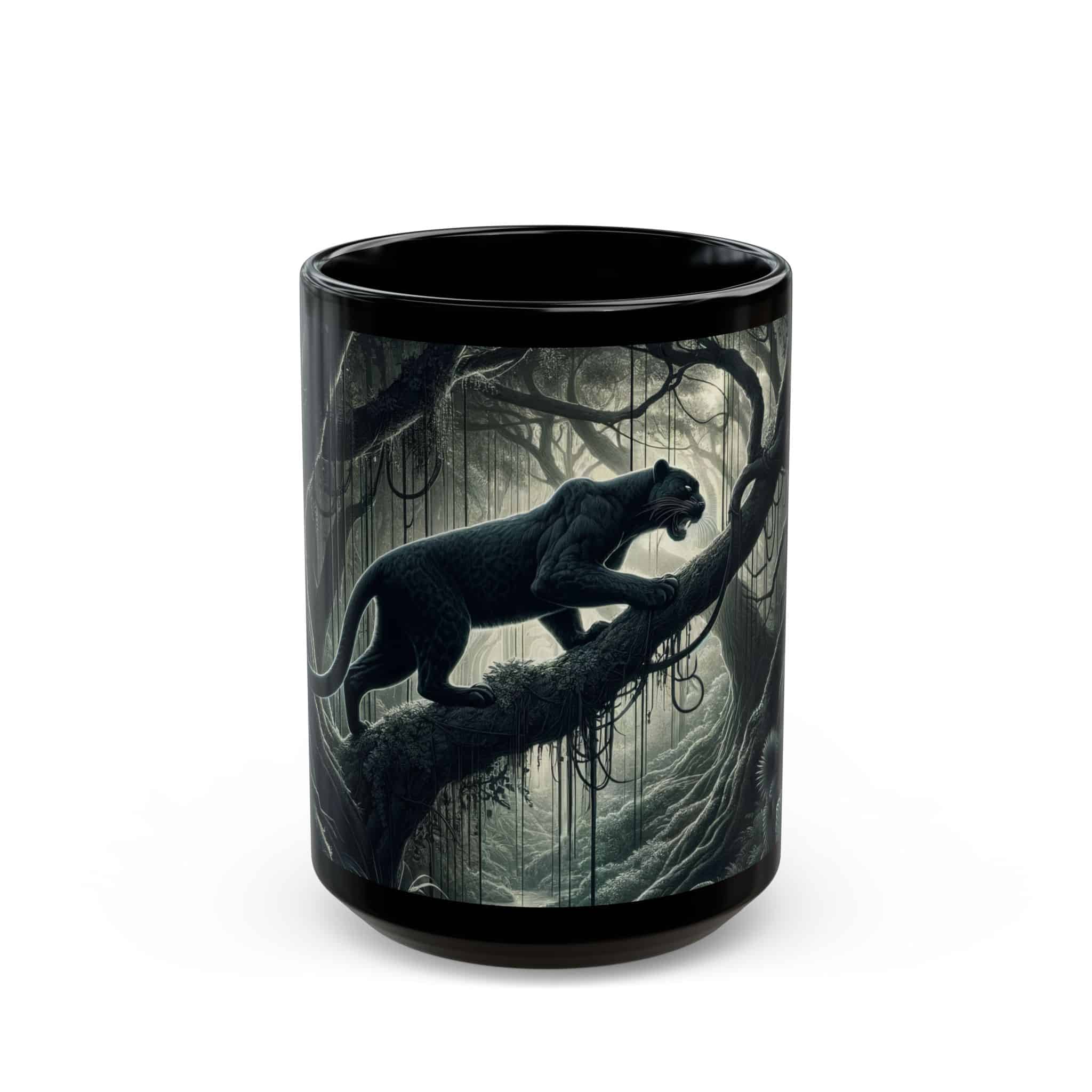 Black Panther WD-D002 By Wyldesigns Black Mug (11oz, 15oz) - Image 5