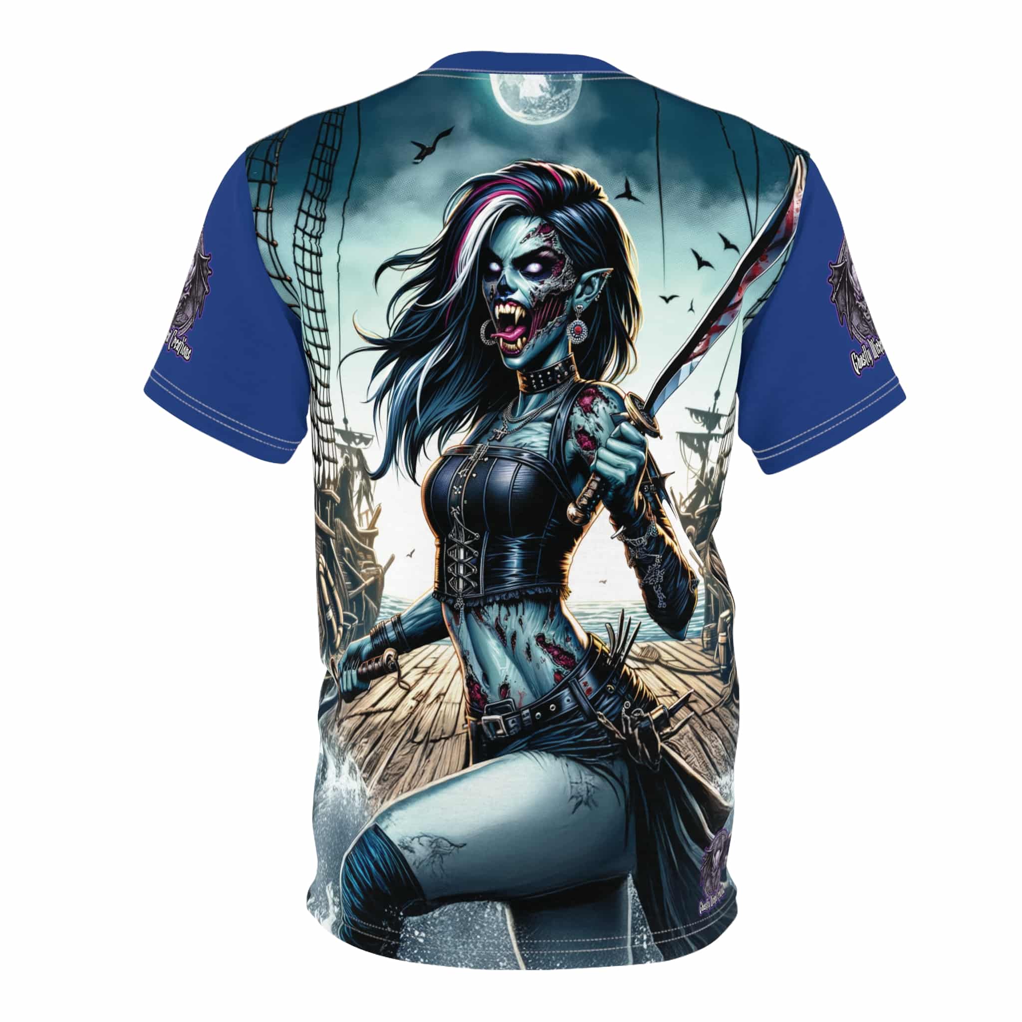 Undead Pirate Lass #ML-D-UP004 Unisex Cut & Sew Tee (AOP) - Image 6