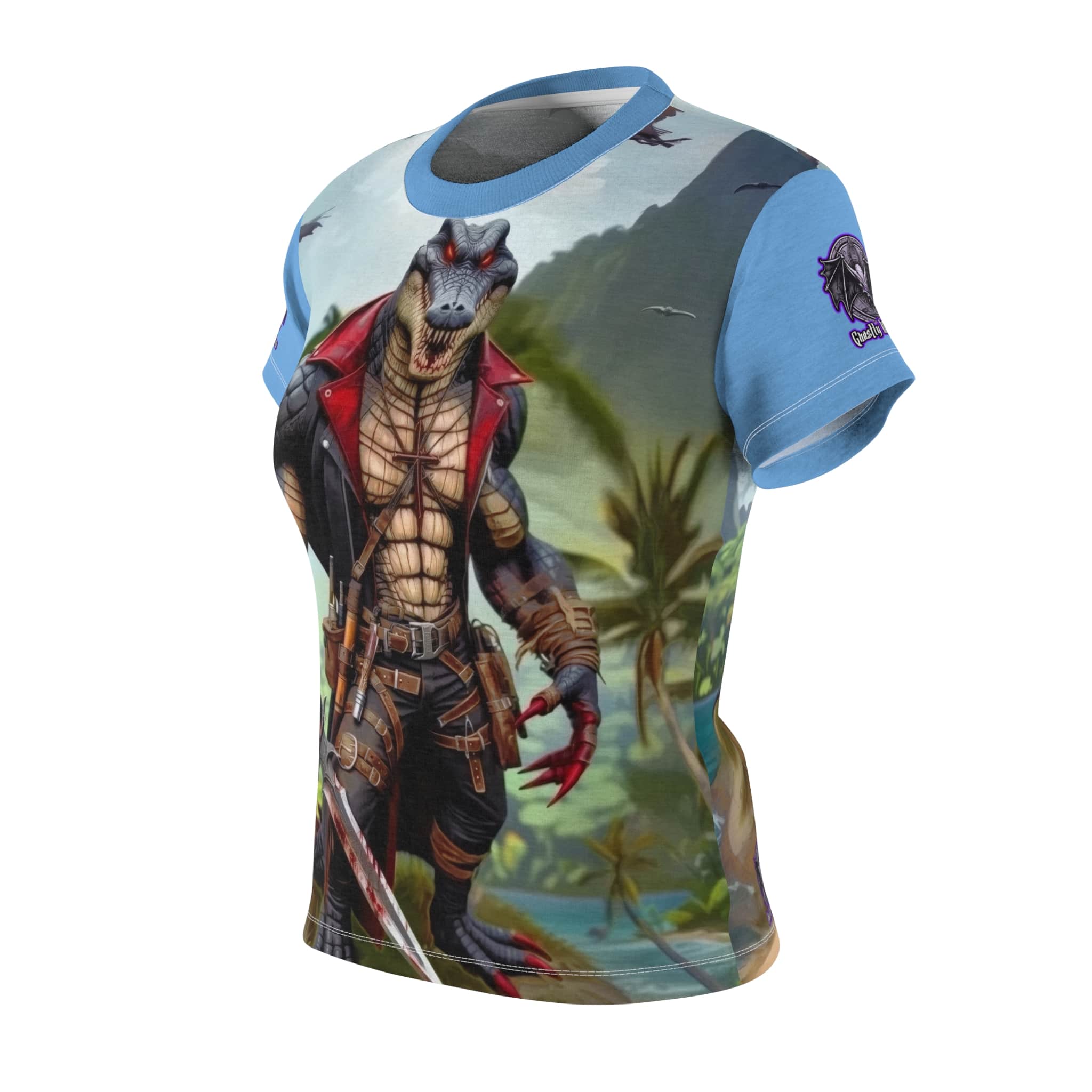 Arm The Animals: Pirate Gator #AA-D-PG003 Women's Cut & Sew Tee (AOP) - Image 8