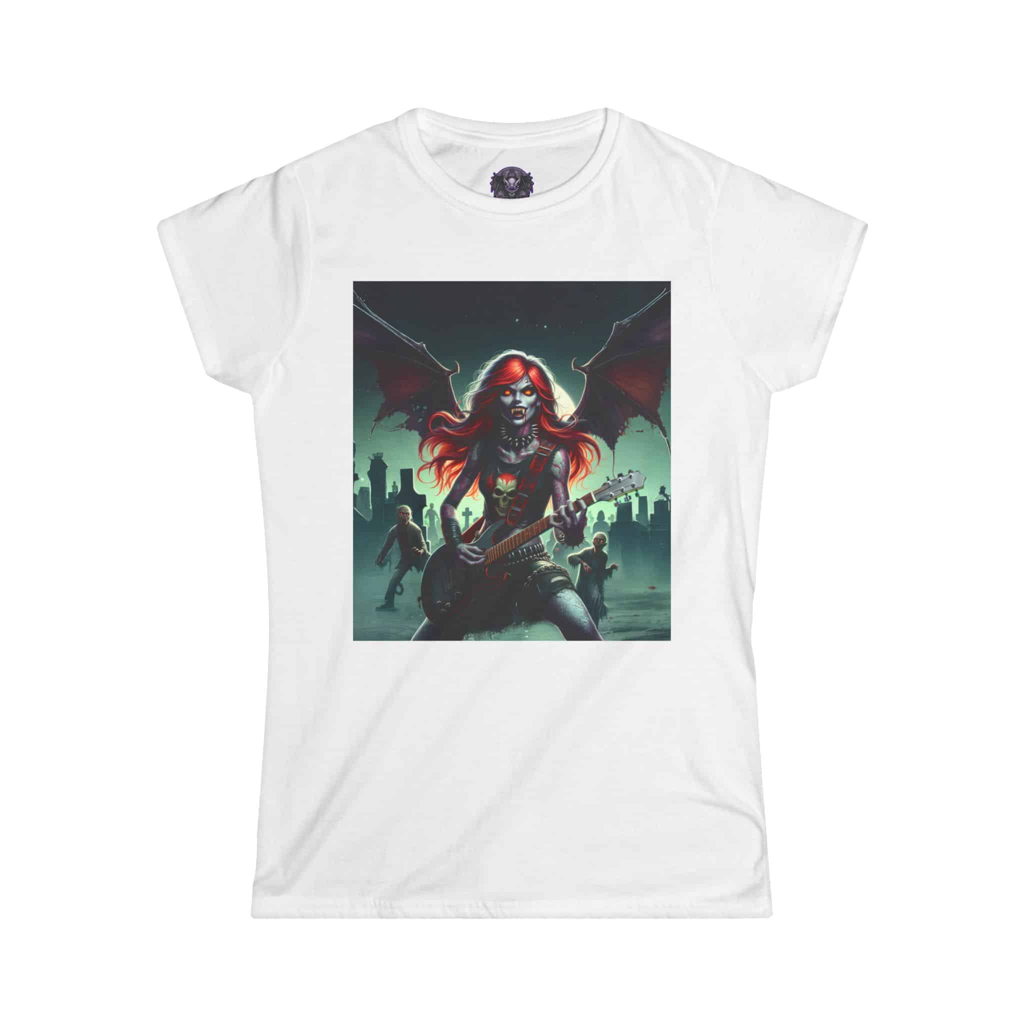 Monster Mosh Undead Angels Guitarist MM-D-UA-C01 Women's Softstyle Tee - Image 3
