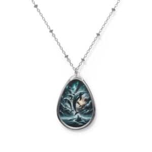 Dolphins Jumping WD-D007 By Wyldesigns Oval Necklace