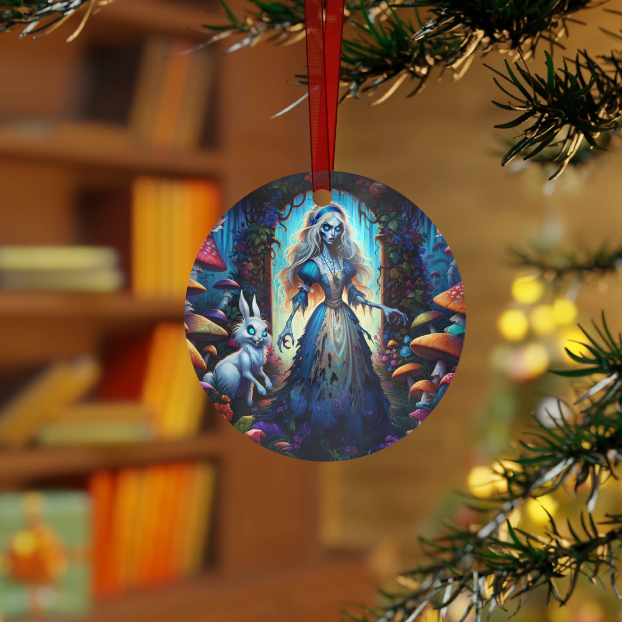 Undead Alice & White Rabbit Zombie #WT-D-A03 Metal Ornaments - Image 4