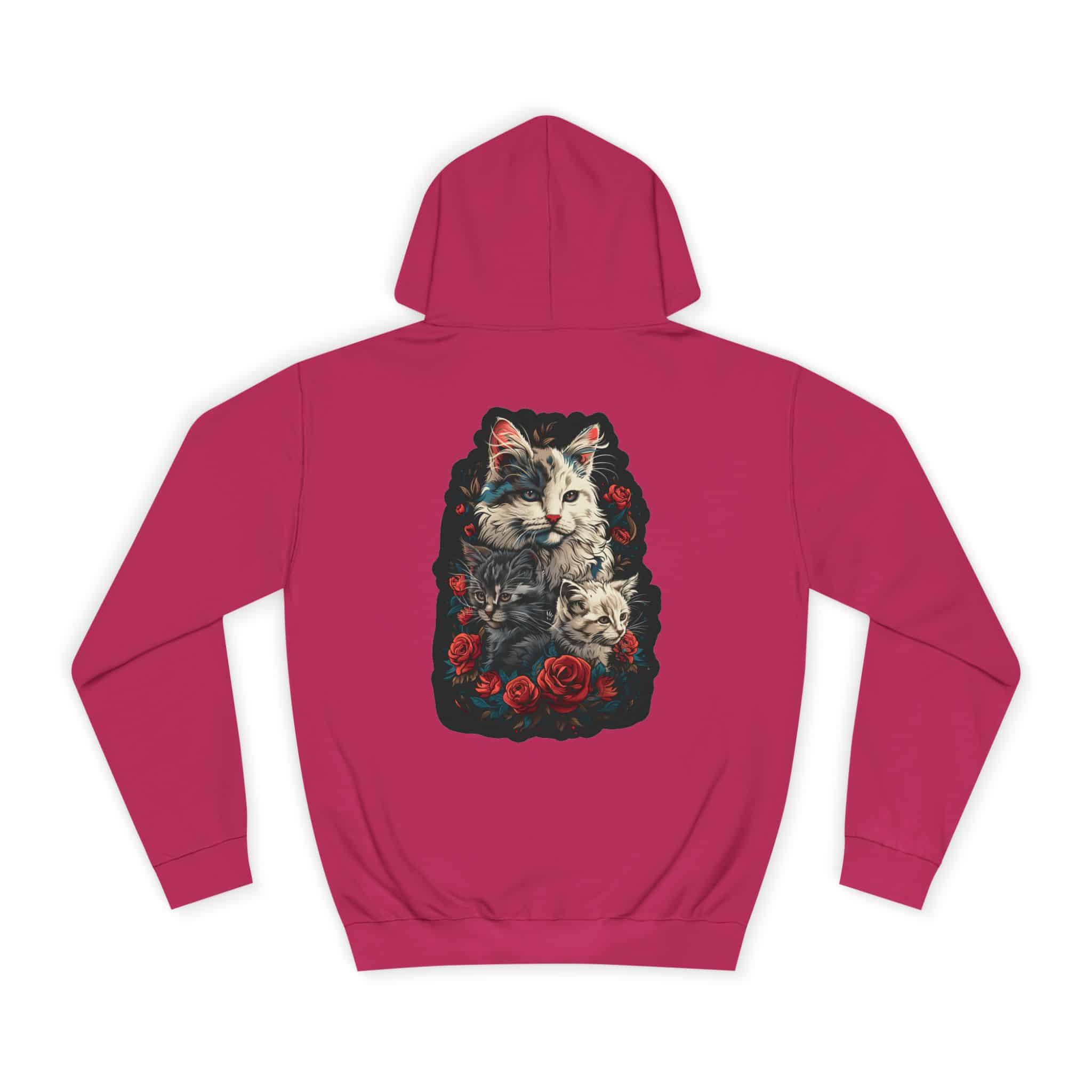 Mama Cat & Kittens WD-M001 By Wyldesigns Unisex College Hoodie - Image 18