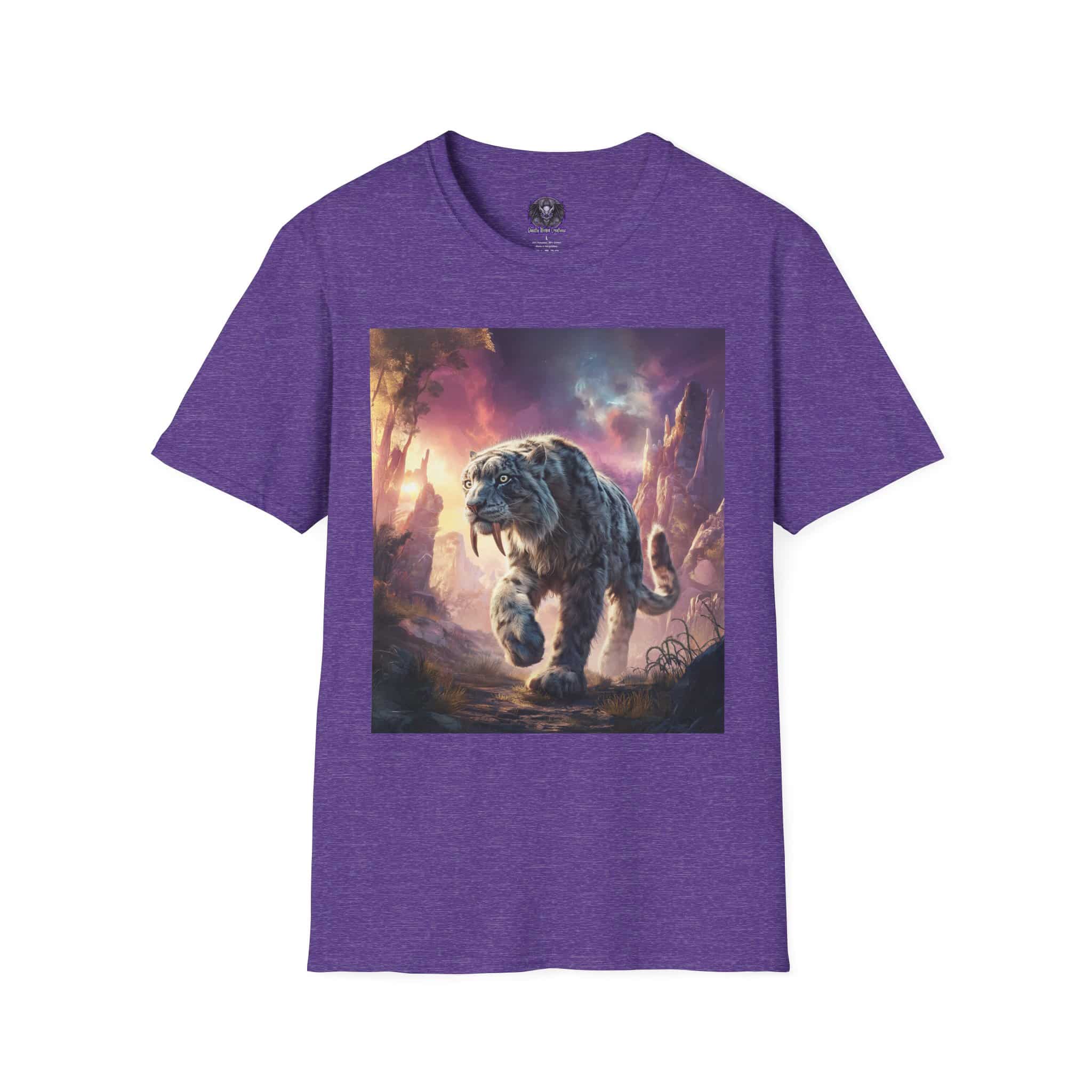 Prehistoric Smilodon aka Sabre-Tooth Tiger II Unisex T-Shirt, Graphic Tee, Unique Gift, Casual Wear - Image 37