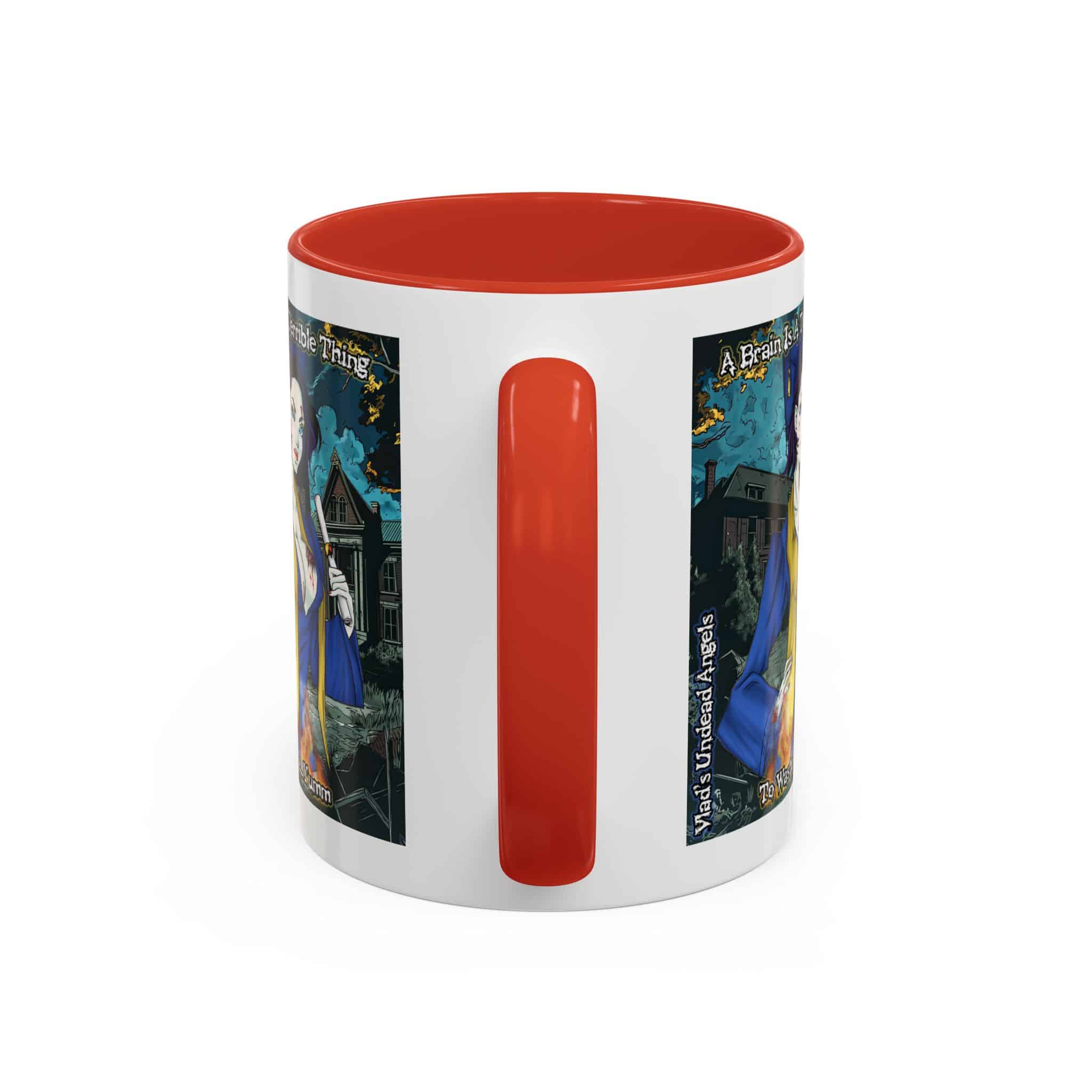 Tiffany Undead Angel Zombie Graduate – Classic Art V2 w/Text Accent Coffee Mug (11, 15oz) - Image 12