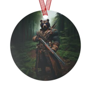 Arm The Animals: Hunter Bear #AA-D-Be001 Metal Ornaments