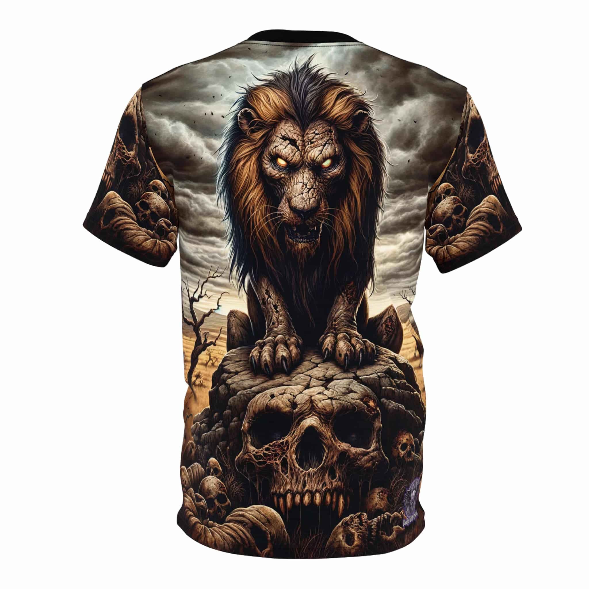 Undead Lion WD-D015 By Wyldesigns Unisex Cut & Sew Tee (AOP) - Image 2