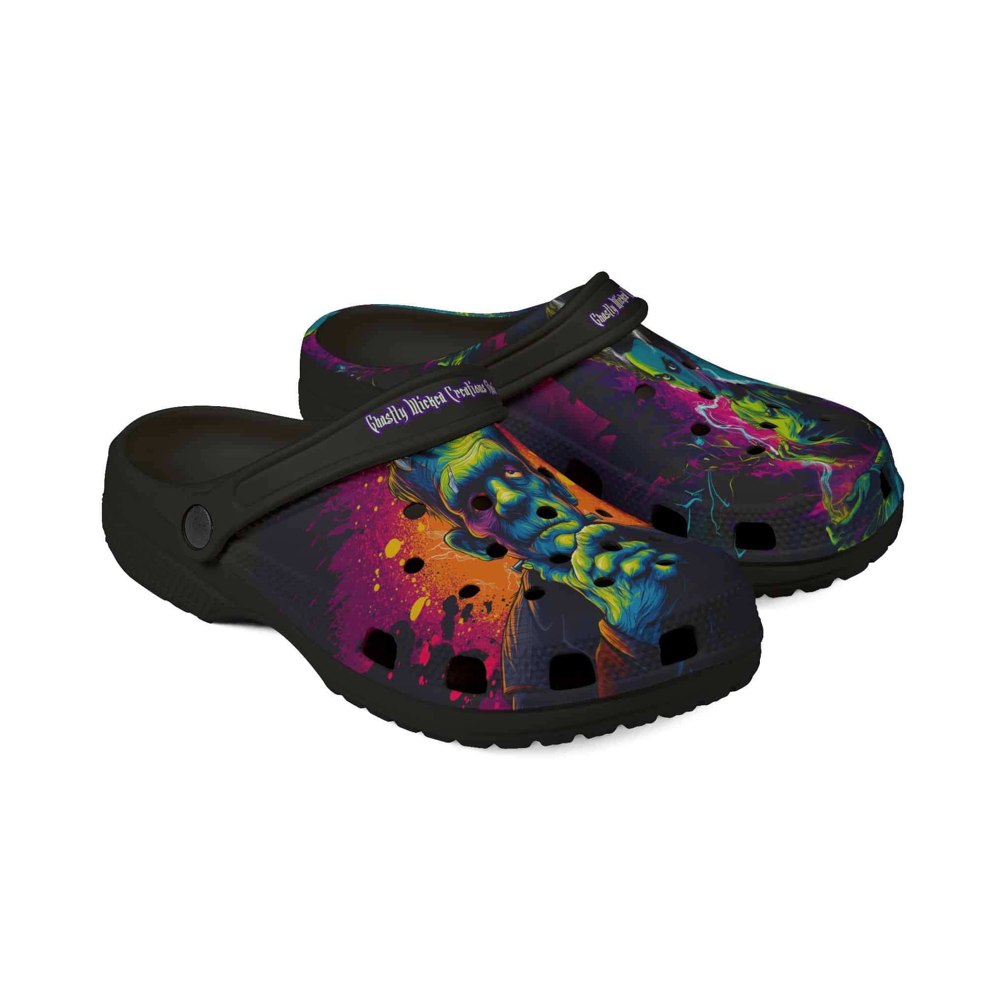 Frankenstein & His Bride Pop 60's Art Style Clog Style Shoes - Image 3