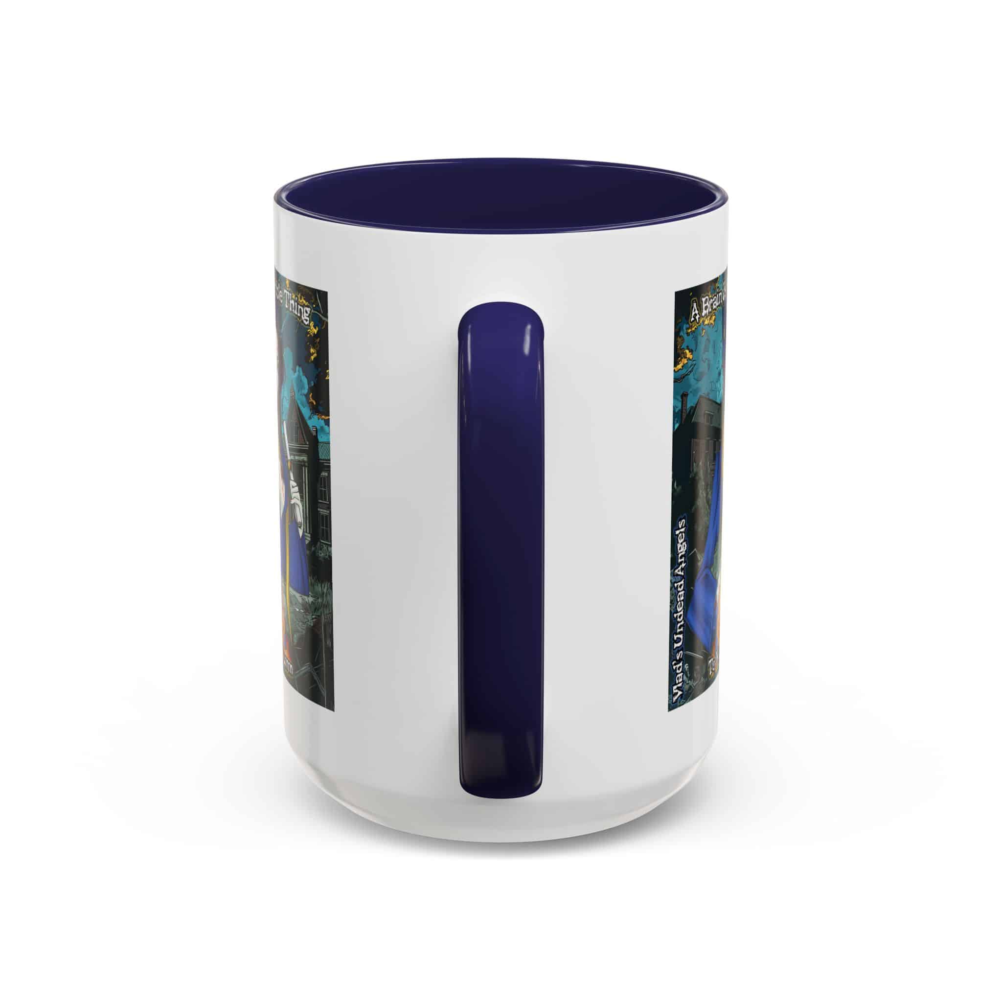 Tiffany Undead Angel Zombie Graduate – Classic Art V2 w/Text Accent Coffee Mug (11, 15oz) - Image 28