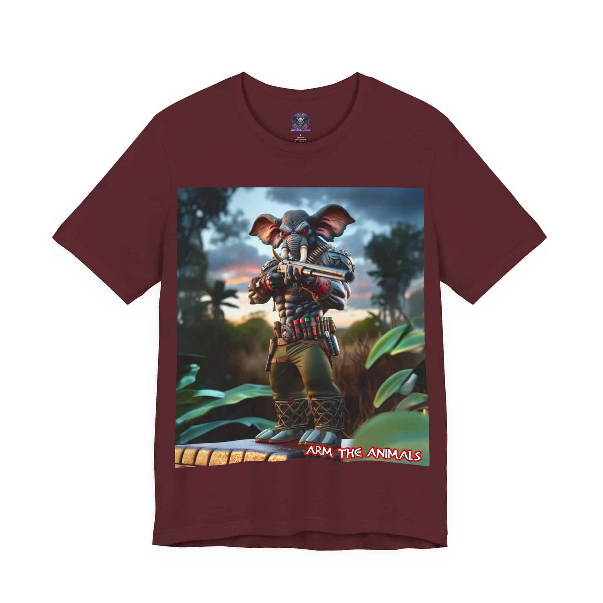 Arm The Animals: Bounty Hunter Elephant #AA-D-El002 Unisex Jersey Short Sleeve Tee - Image 28