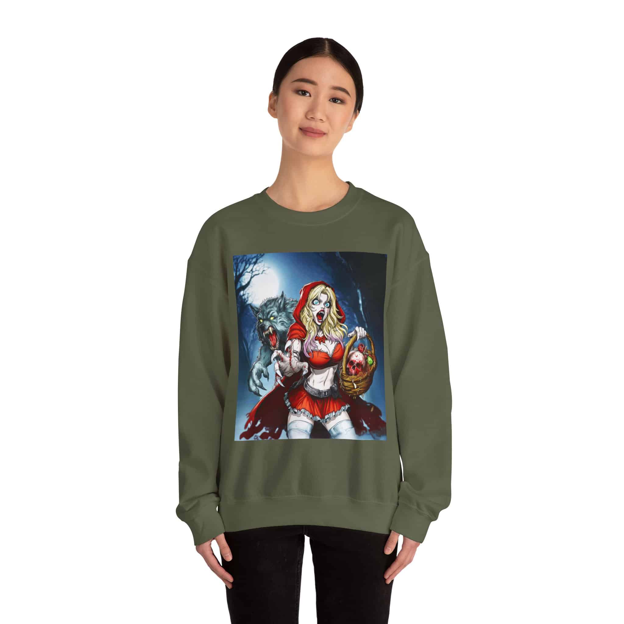 Vampire Red Riding Hood By Ghastly Wicked Tales 2025-01 Unisex Heavy Blend™ Crewneck Sweatshirt - Image 28