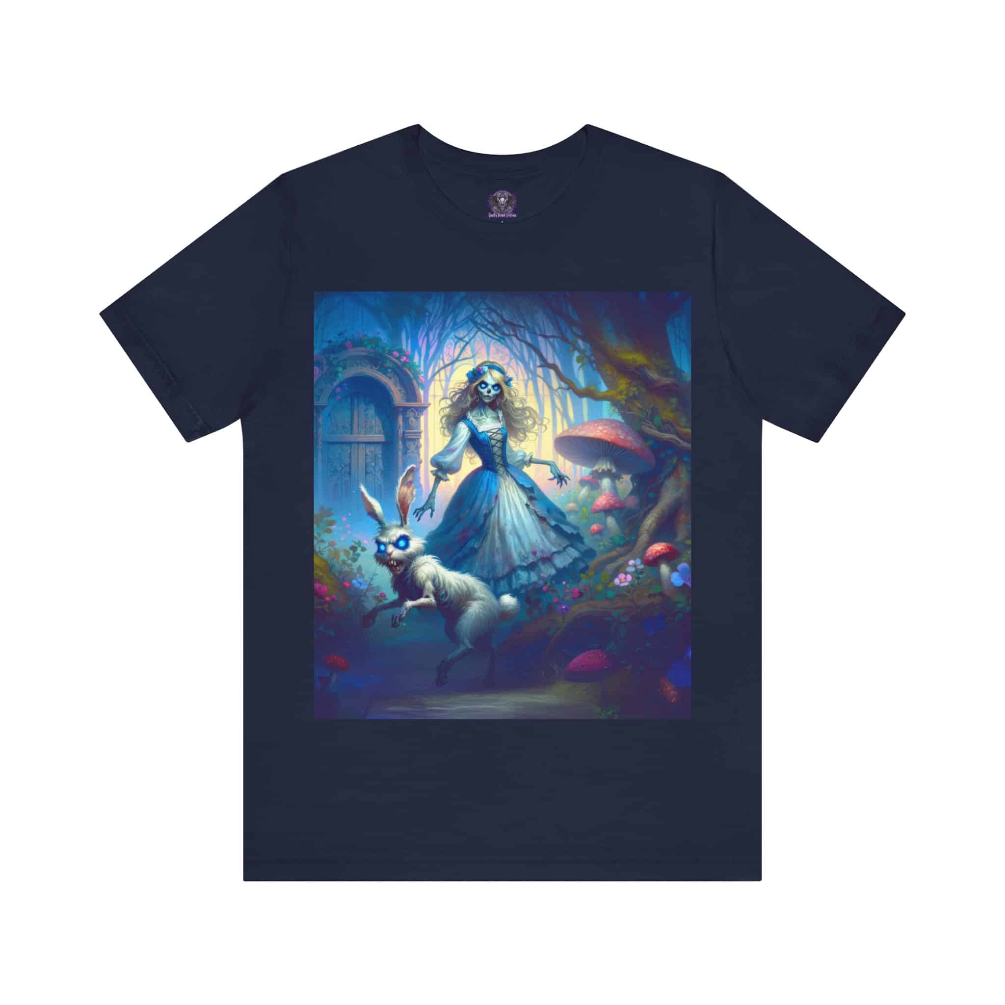 Undead Alice & White Rabbit Zombie #WT-D-A04 Unisex Jersey Short Sleeve Tee - Image 11