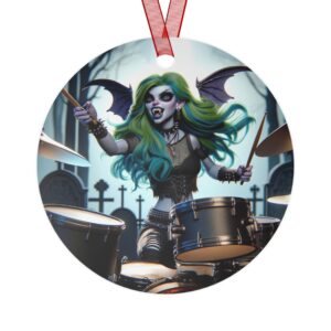Monster Mosh Undead Angels Juliette as a Bat Drummer #MM-D-UA-J01 Metal Ornaments