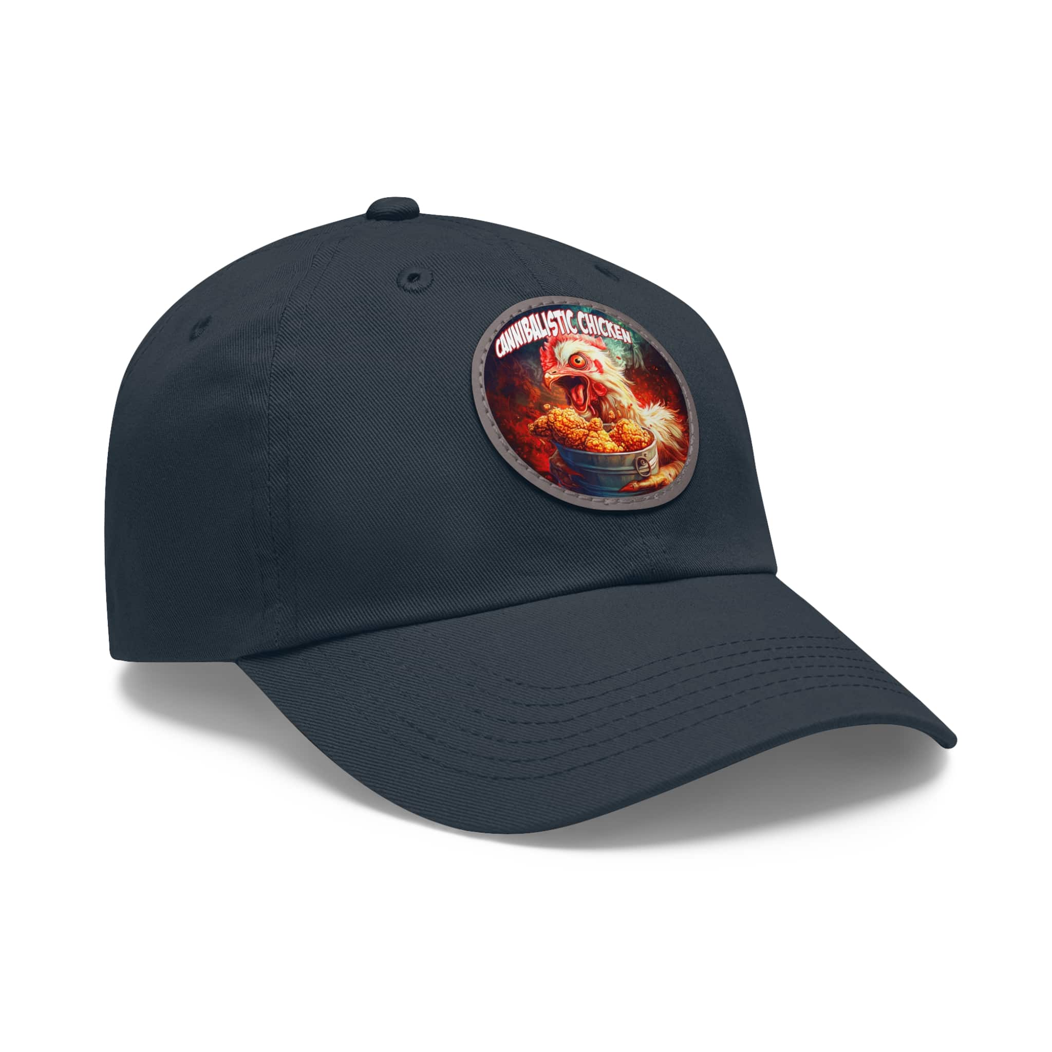 Cannibalistic Chicken Band Artistic Round Leather Patch Dad Hat - Stylish Casual Cap - Image 82