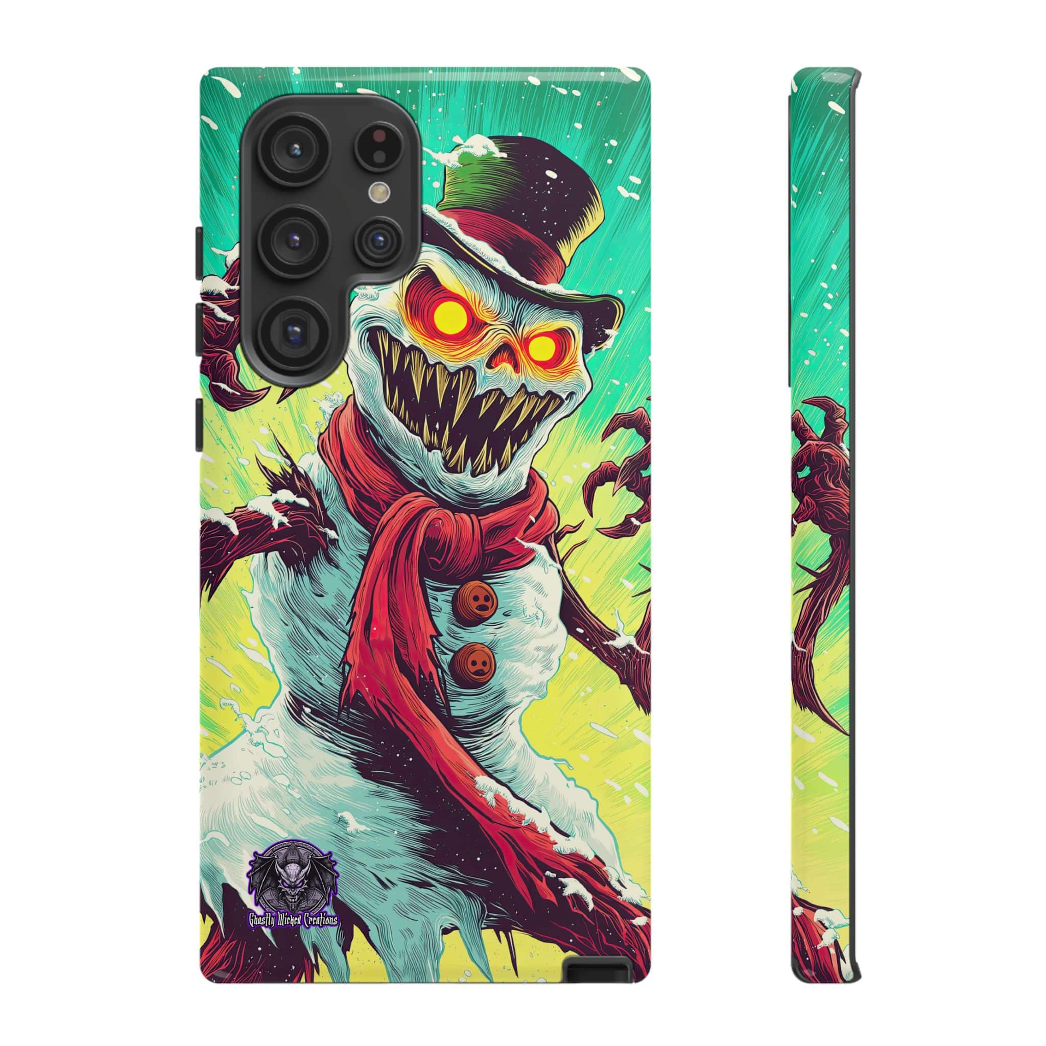 Sadistic Snowman Pop 60’s Art Style Samsung & iPhone Ultra Tough Cases - Image 11