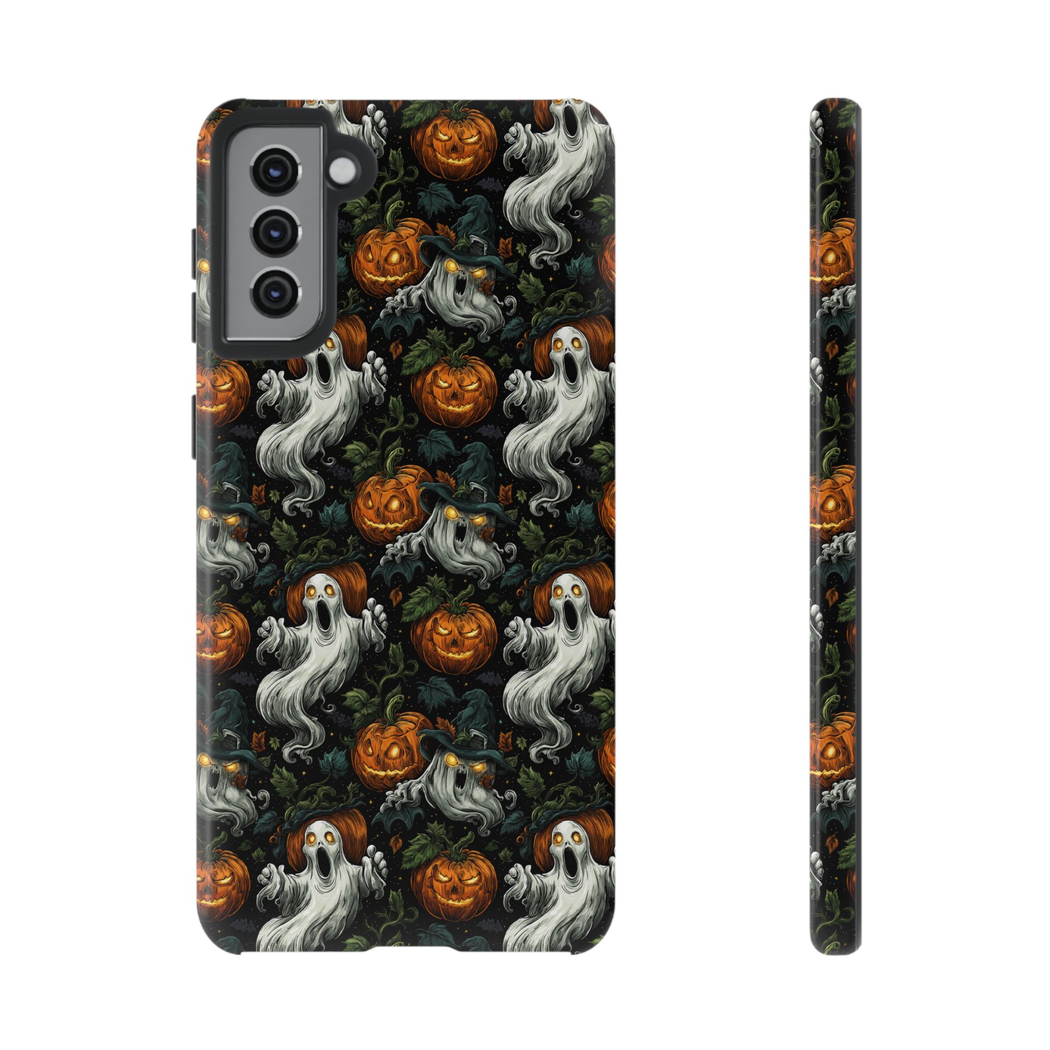 Ghosts & Pumpkins Pattern 1 Samsung & iPhone Ultra Tough Cases - Image 3
