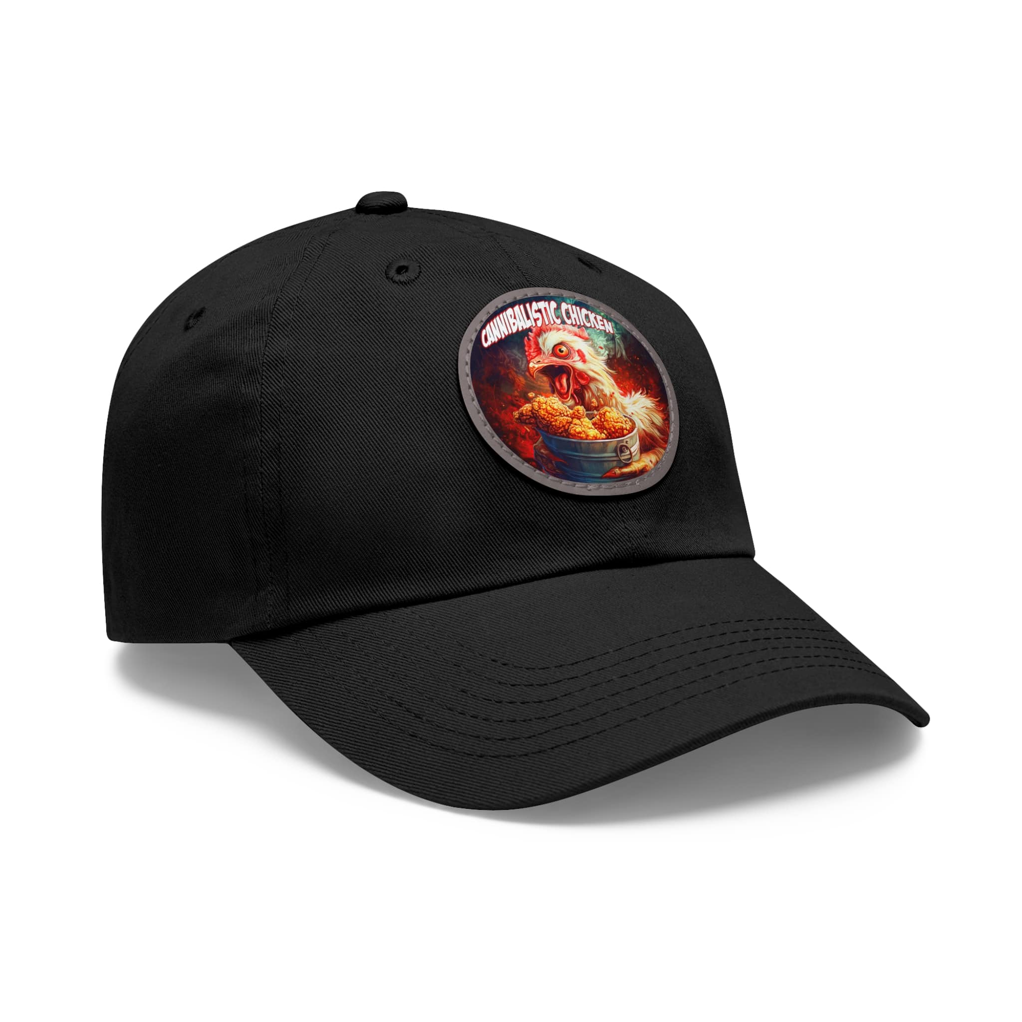 Cannibalistic Chicken Band Artistic Round Leather Patch Dad Hat - Stylish Casual Cap - Image 67