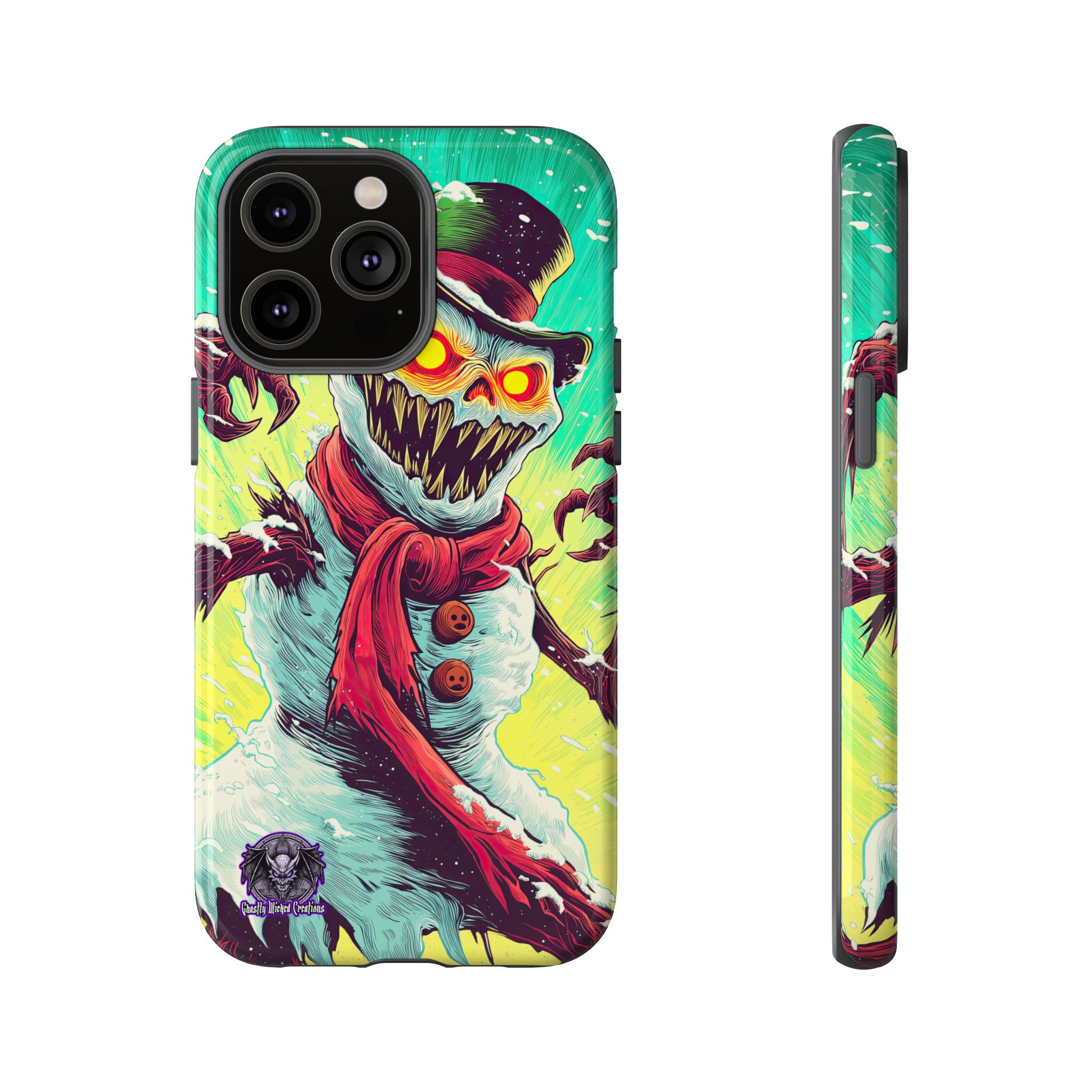 Sadistic Snowman Pop 60’s Art Style Samsung & iPhone Ultra Tough Cases - Image 81
