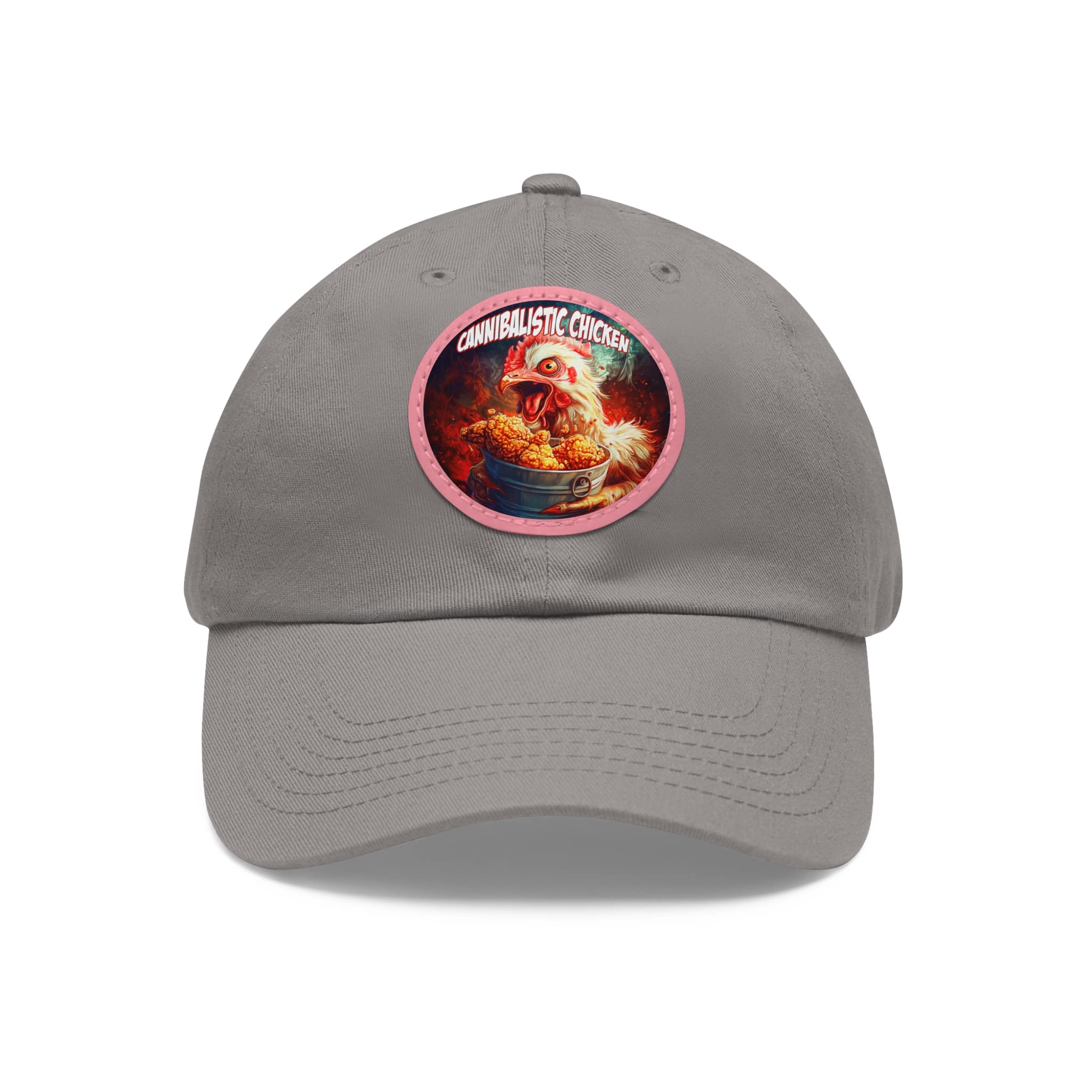 Cannibalistic Chicken Band Artistic Round Leather Patch Dad Hat - Stylish Casual Cap - Image 116
