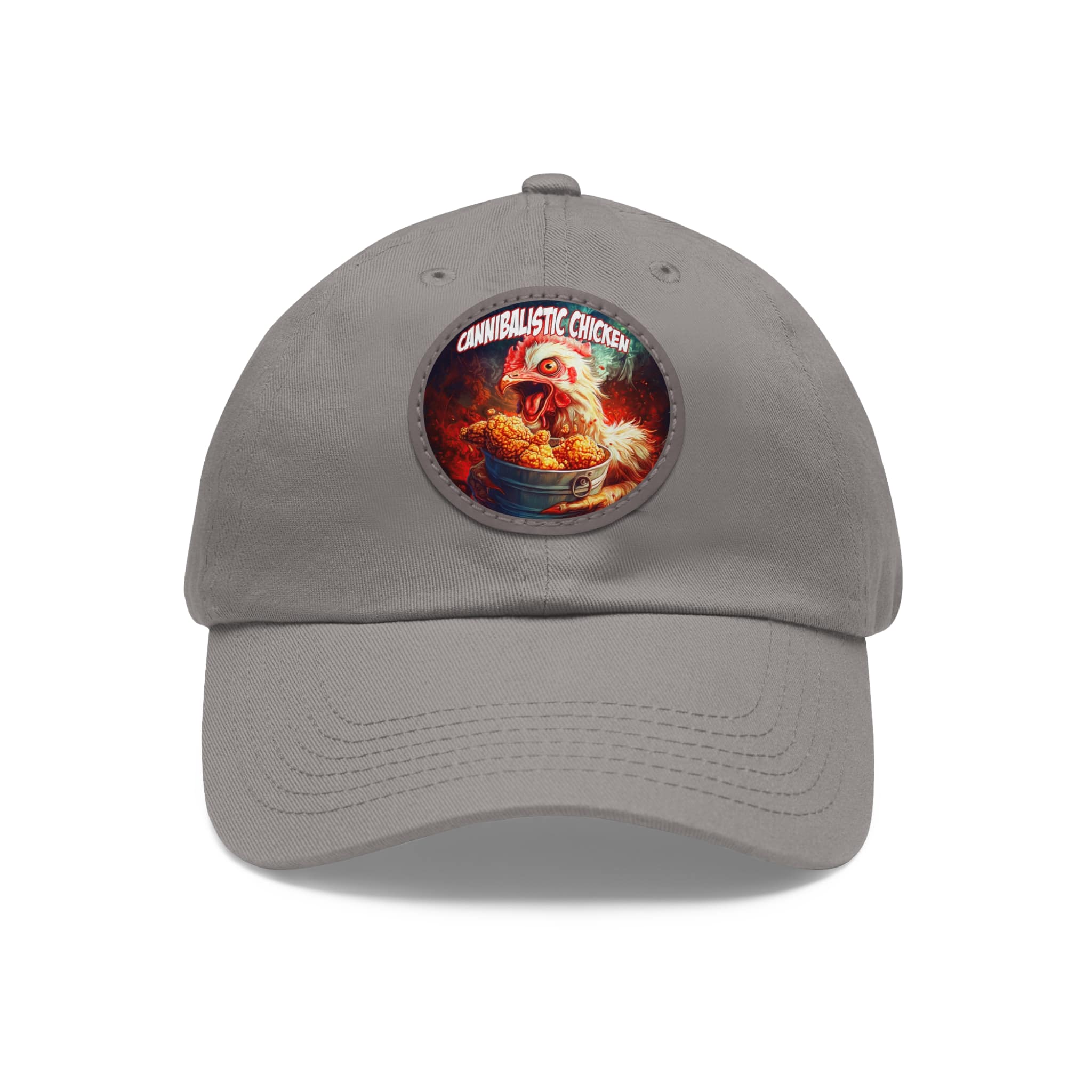 Cannibalistic Chicken Band Artistic Round Leather Patch Dad Hat - Stylish Casual Cap - Image 111