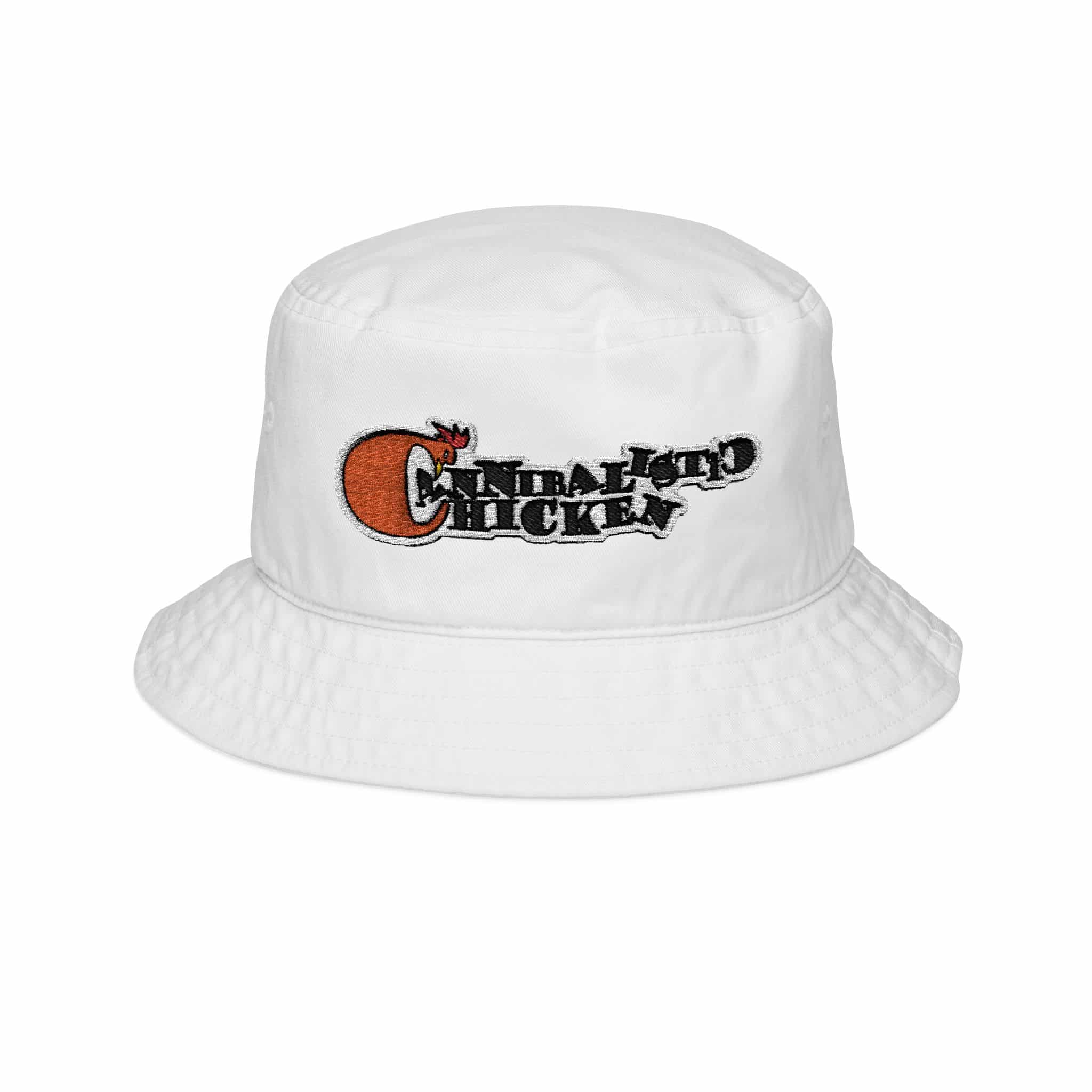 Embroidered Cannibalistic Chicken Band New Logo Chunky Logo Bucket Hat — Streetwear Sun Hat - Image 3