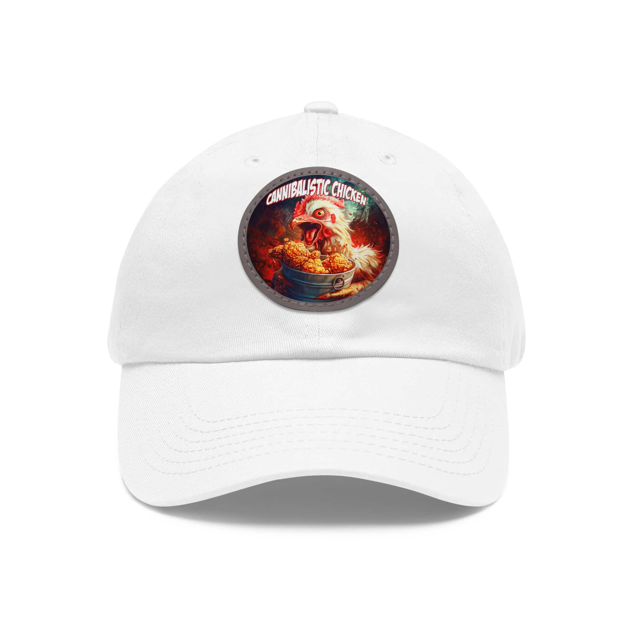 Cannibalistic Chicken Band Artistic Round Leather Patch Dad Hat - Stylish Casual Cap - Image 36