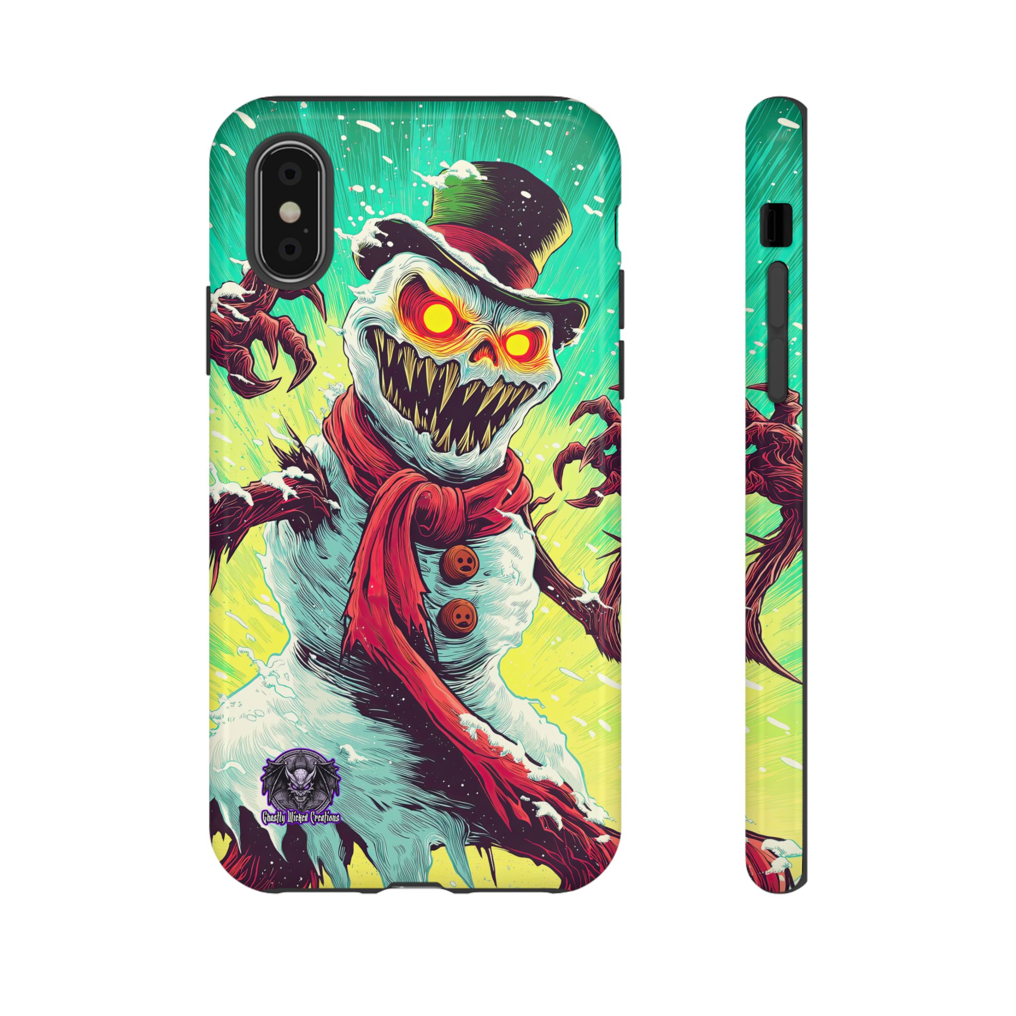 Sadistic Snowman Pop 60’s Art Style Samsung & iPhone Ultra Tough Cases - Image 35
