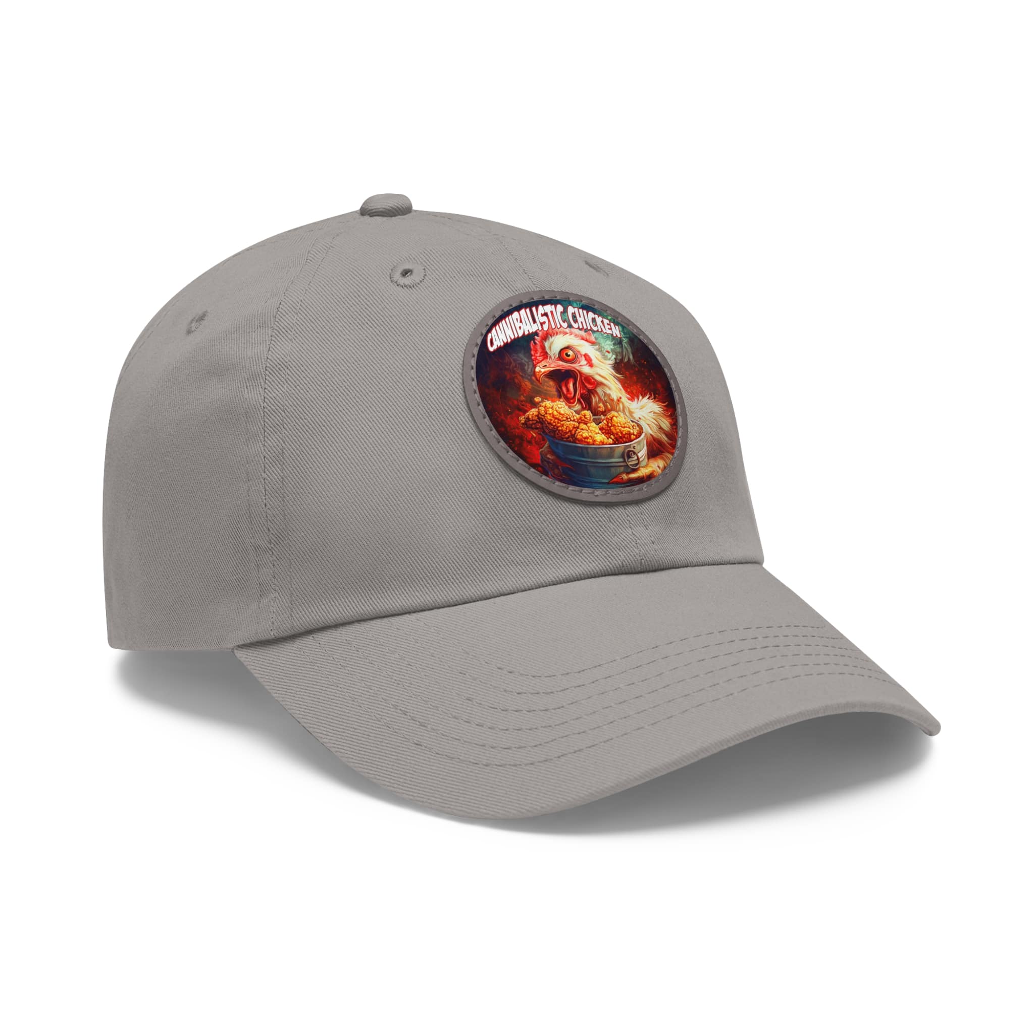 Cannibalistic Chicken Band Artistic Round Leather Patch Dad Hat - Stylish Casual Cap - Image 112