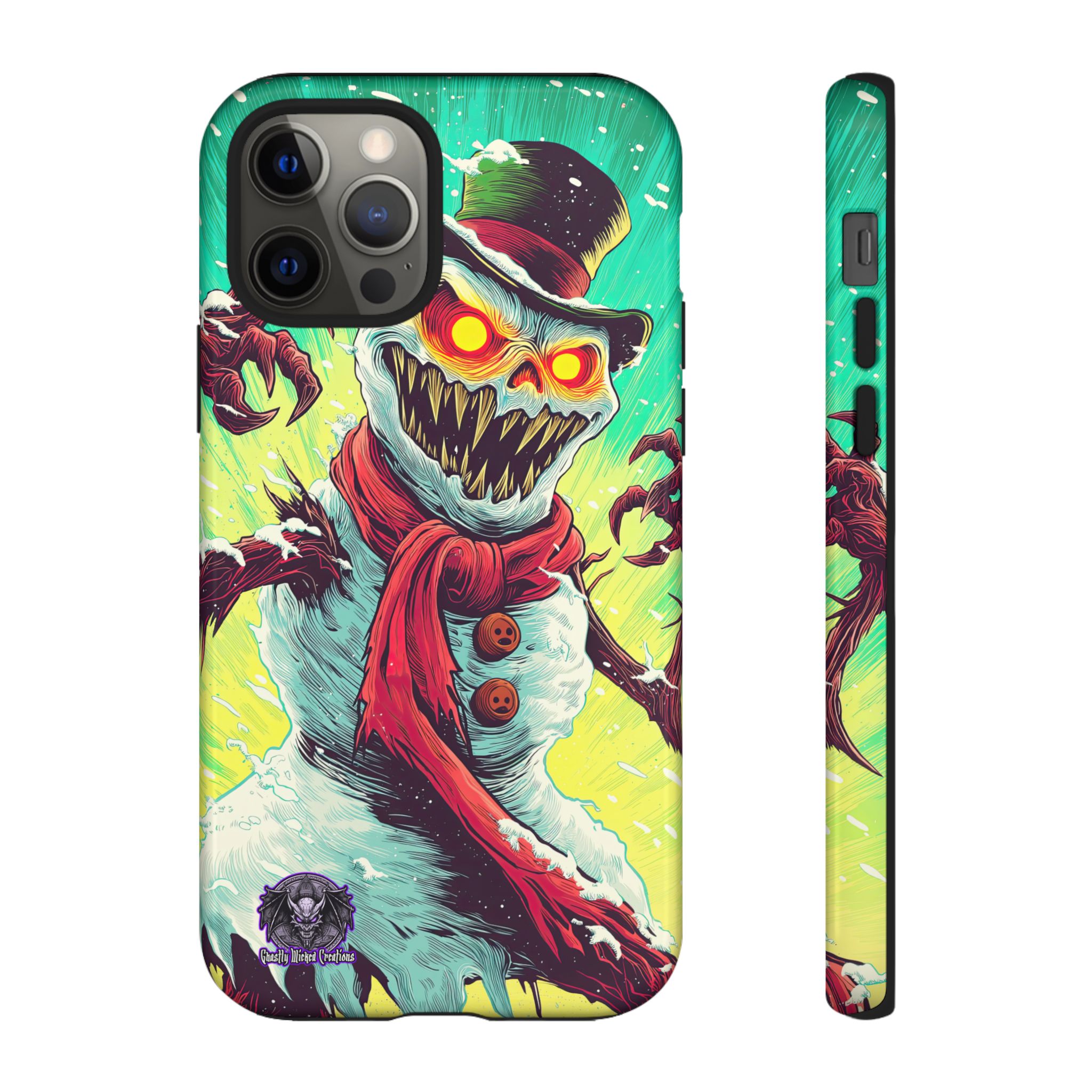 Sadistic Snowman Pop 60’s Art Style Samsung & iPhone Ultra Tough Cases - Image 55