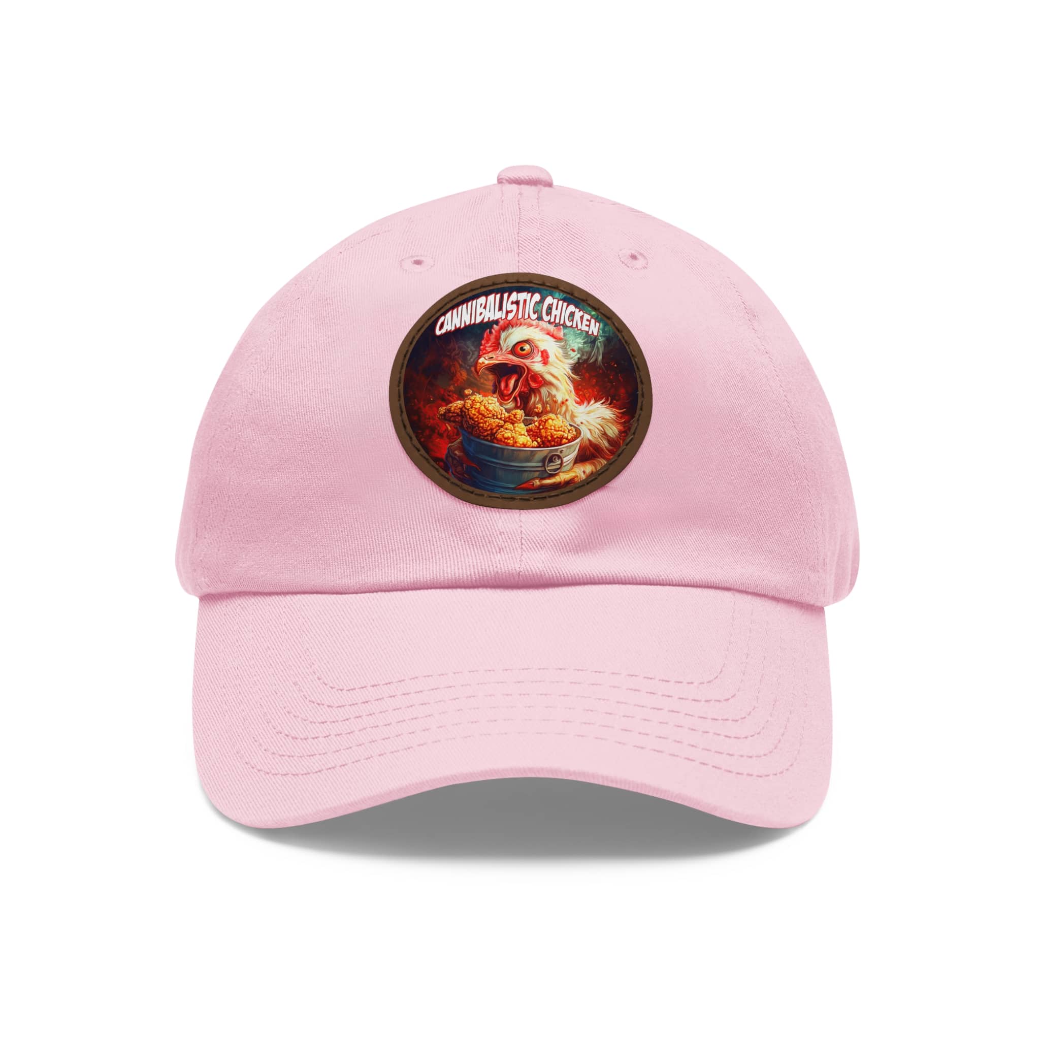 Cannibalistic Chicken Band Artistic Round Leather Patch Dad Hat - Stylish Casual Cap - Image 106