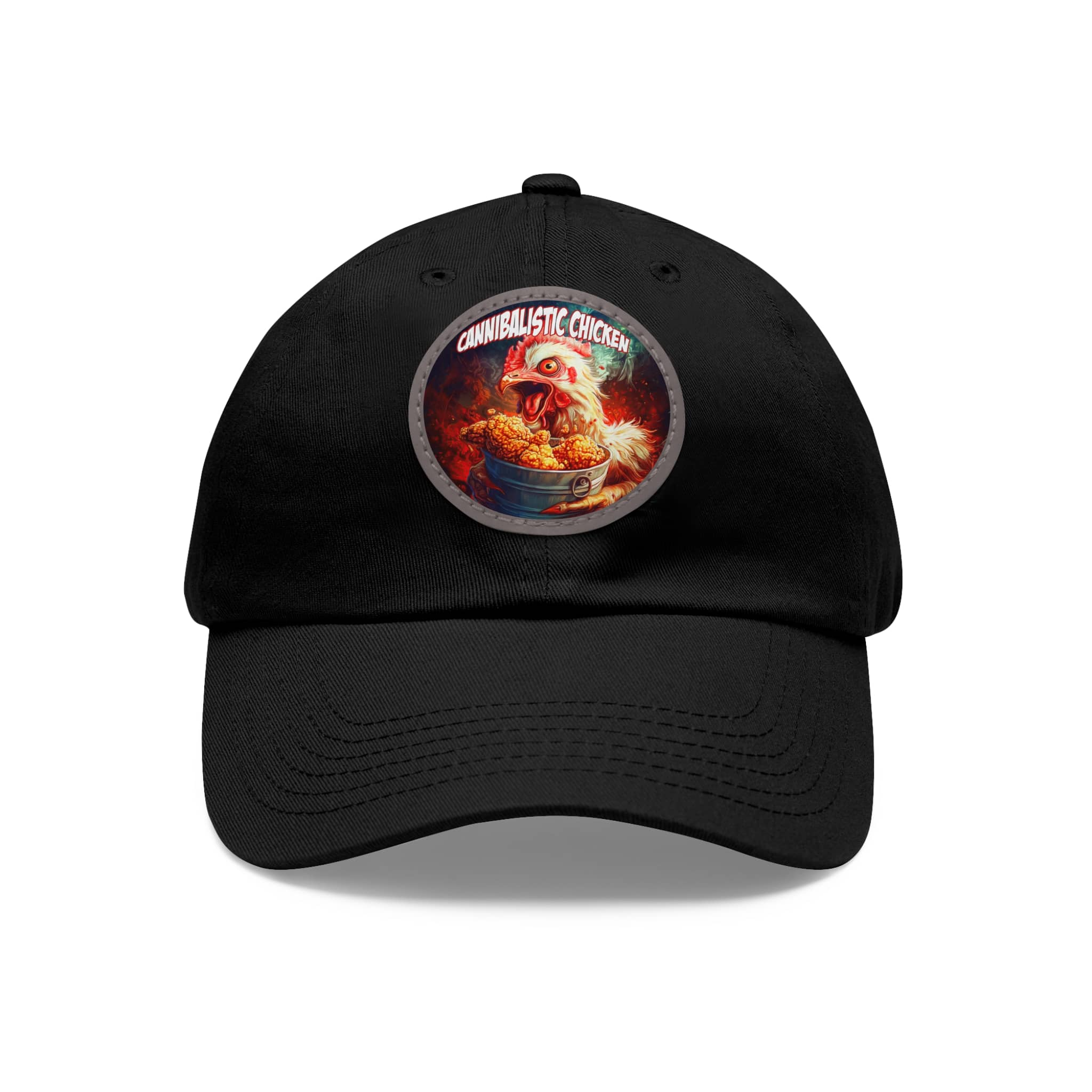 Cannibalistic Chicken Band Artistic Round Leather Patch Dad Hat - Stylish Casual Cap - Image 66