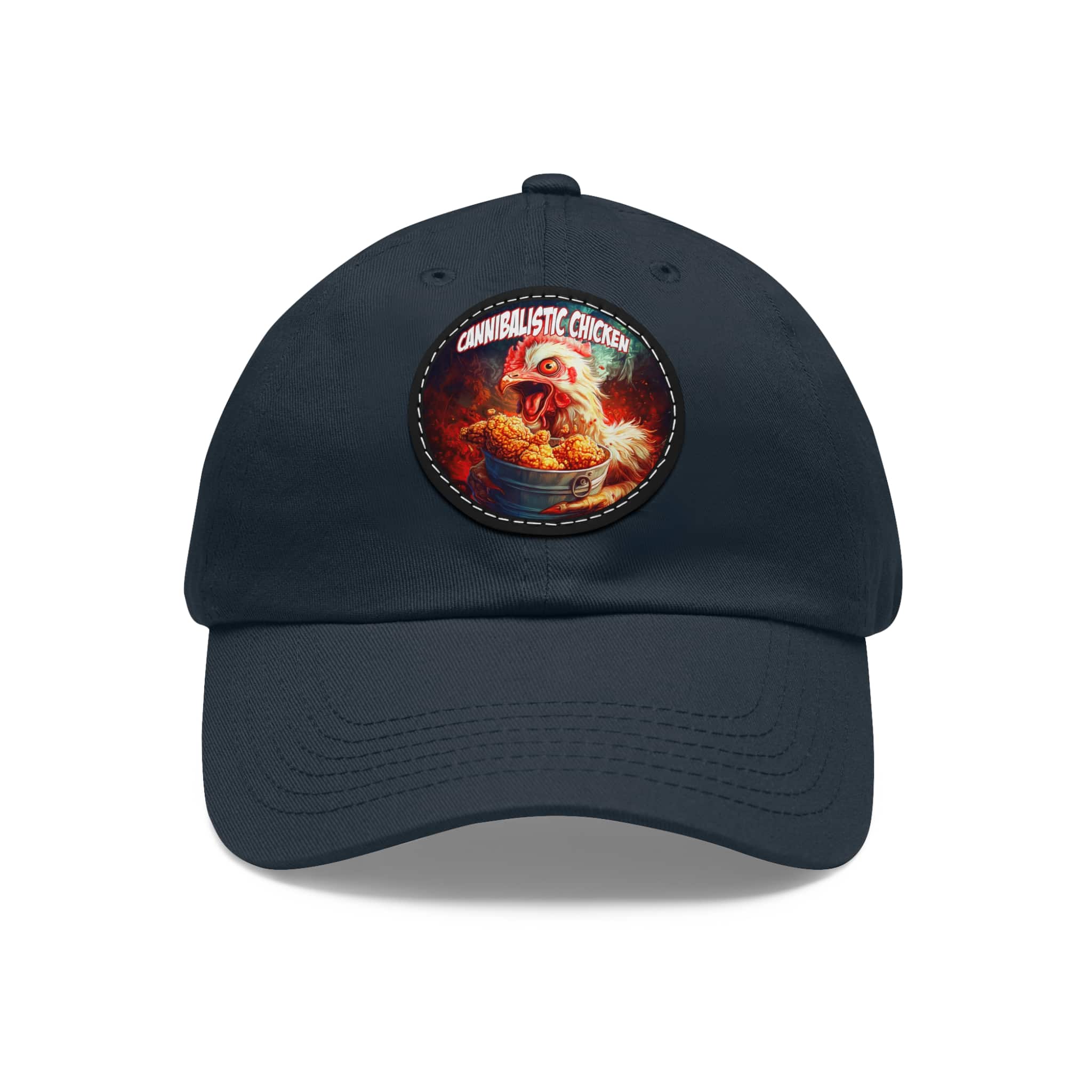 Cannibalistic Chicken Band Artistic Round Leather Patch Dad Hat - Stylish Casual Cap - Image 76