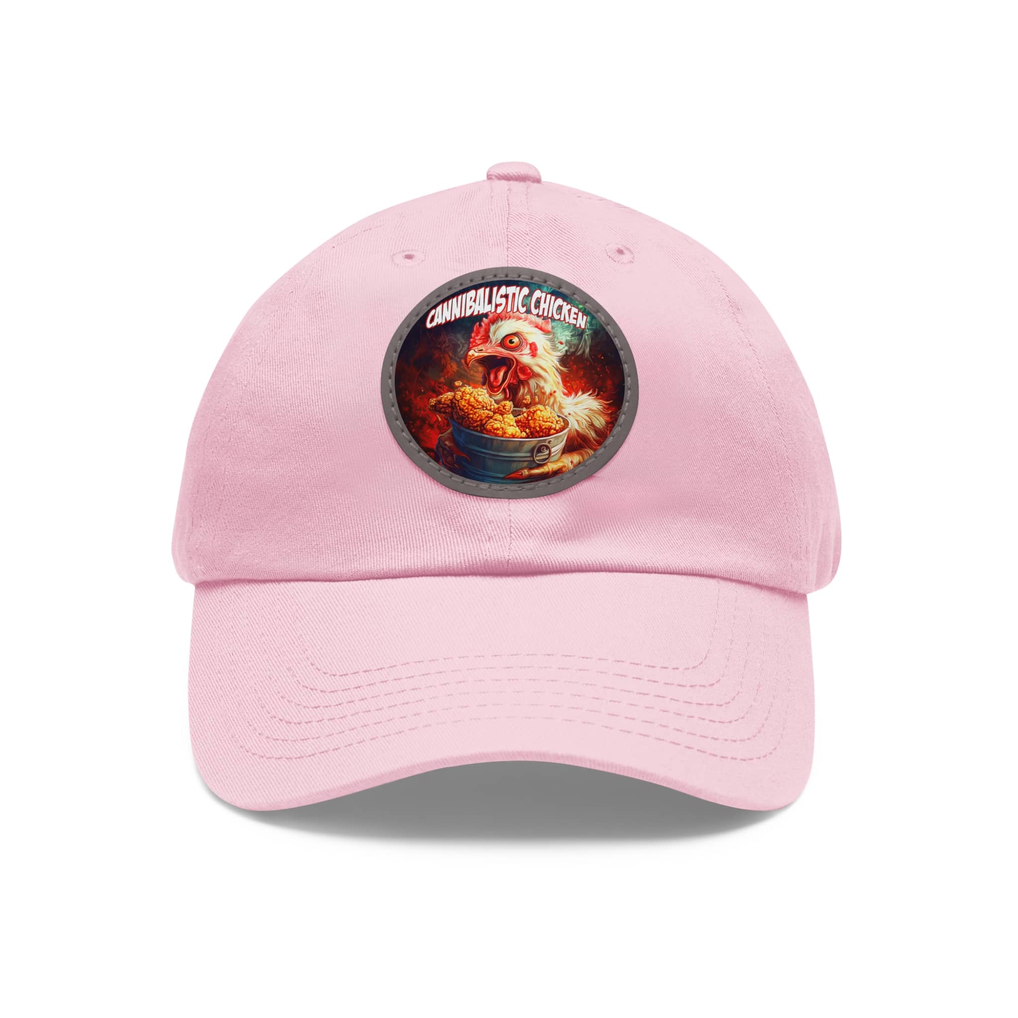 Cannibalistic Chicken Band Artistic Round Leather Patch Dad Hat - Stylish Casual Cap - Image 101